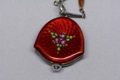Bucherer Silver and Enamel Watch Pendant