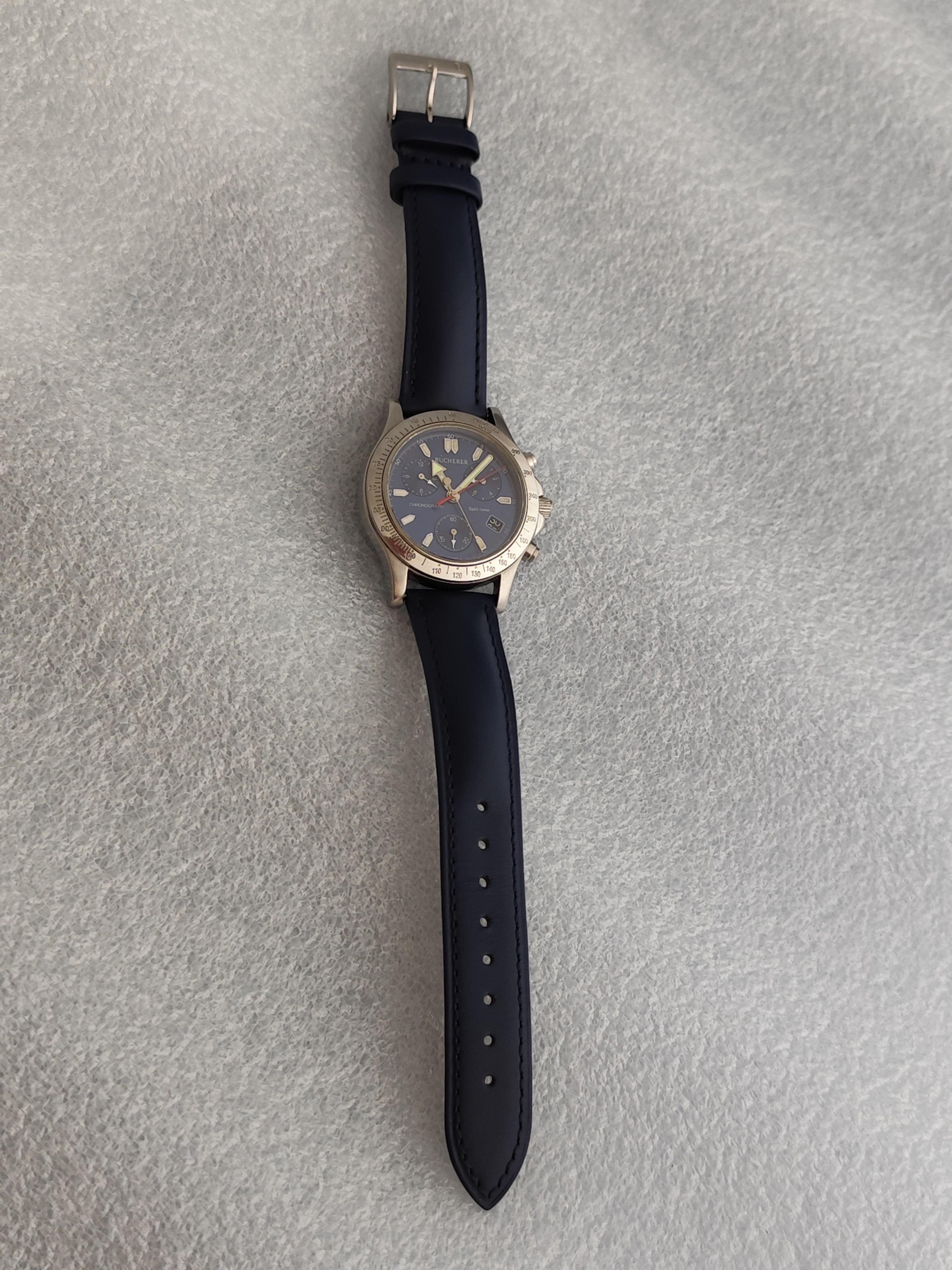 Reloj de caballero Bucherer Cronógrafo ratrapante de acero inoxidable de 40 mm en venta 3