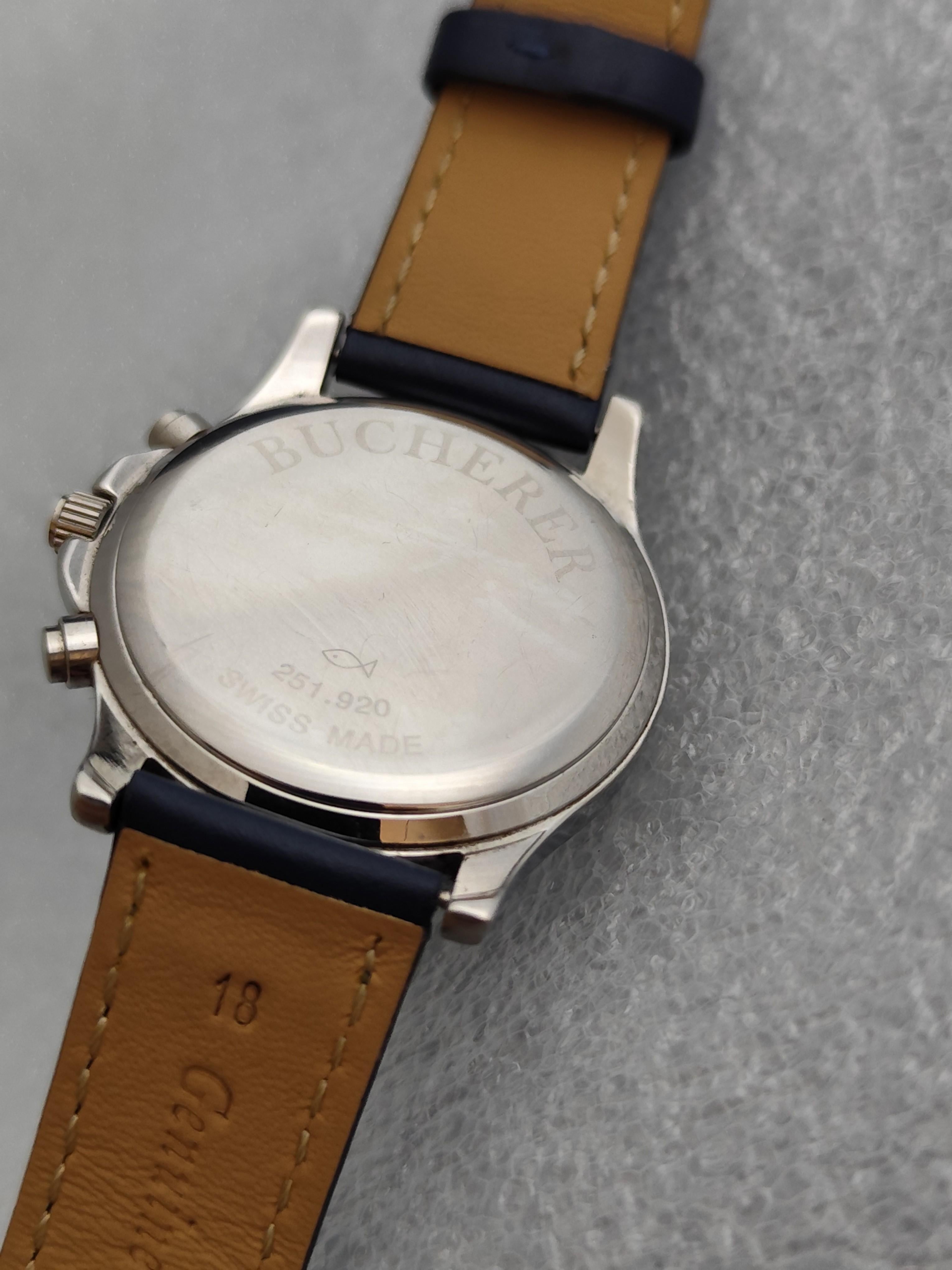 Reloj de caballero Bucherer Cronógrafo ratrapante de acero inoxidable de 40 mm en venta 5