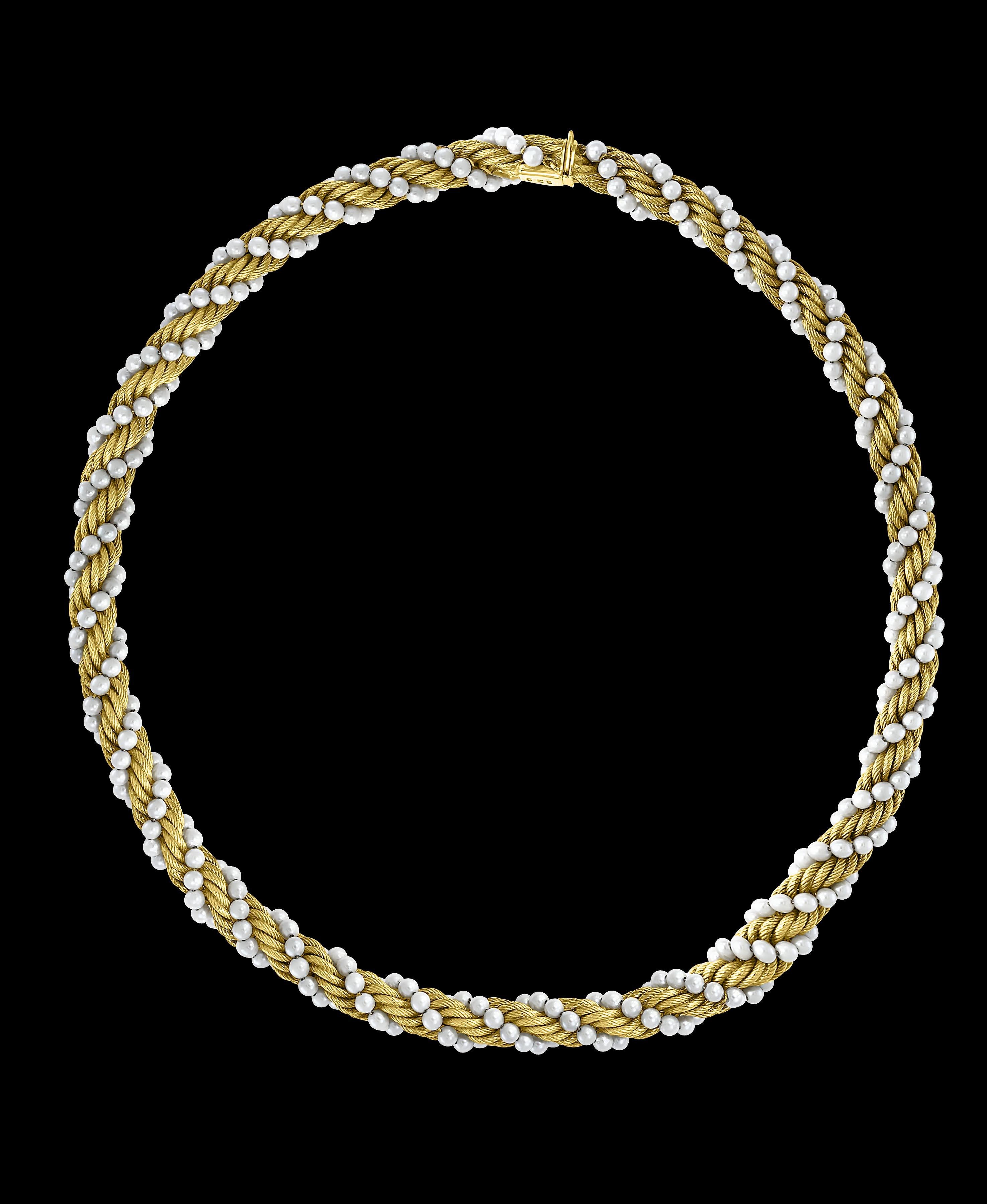 Perlina Set di collana e bracciale a due pezzi in oro giallo 18 carati e perle di Bucherer in vendita