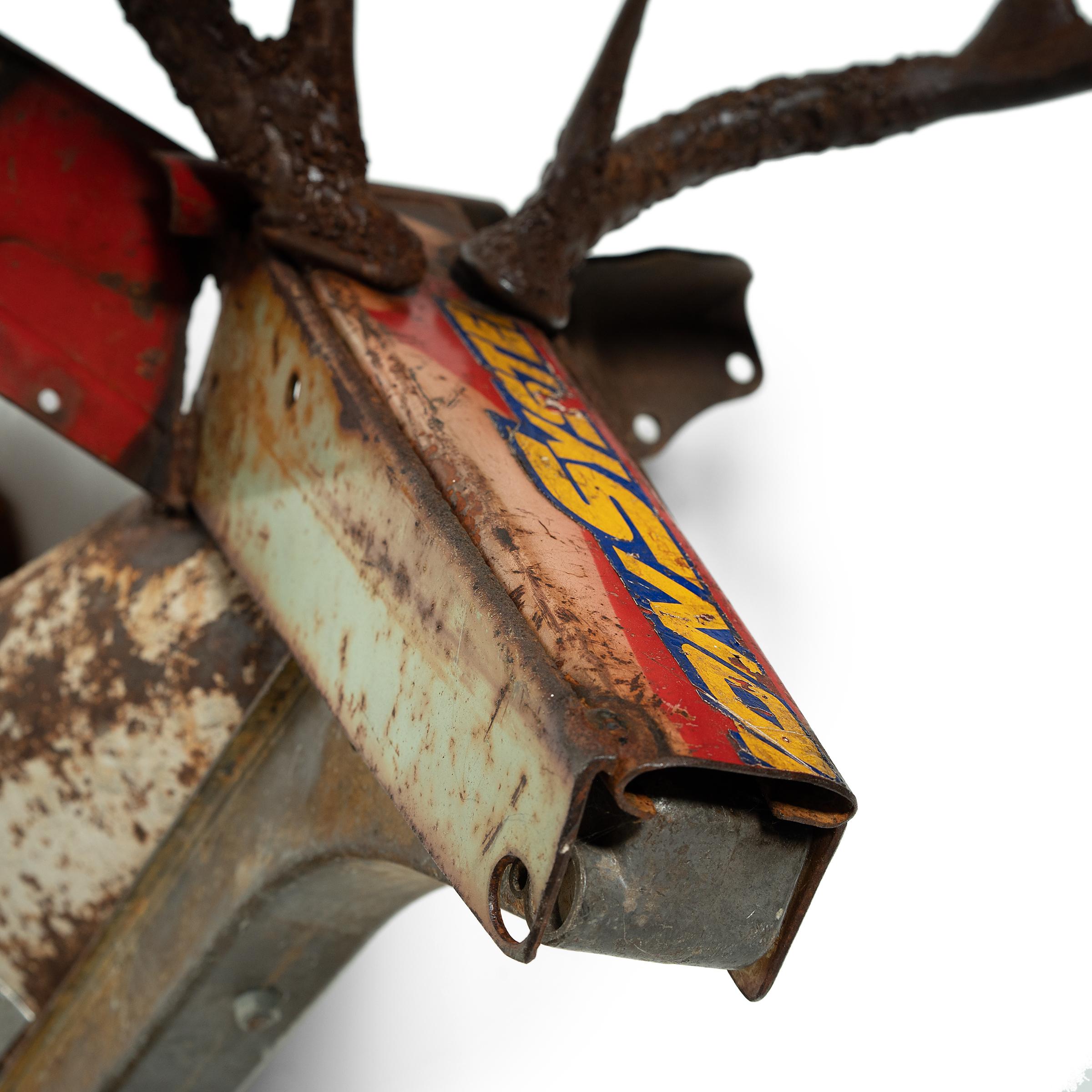 „Buck Head“, gefundene Stahlskulptur von Gordon Chandler (amerikanisch) im Angebot