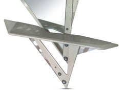 Buck Rogers Inspired Wall Mirror & Overlapping Console Table 1980s Memphis Style