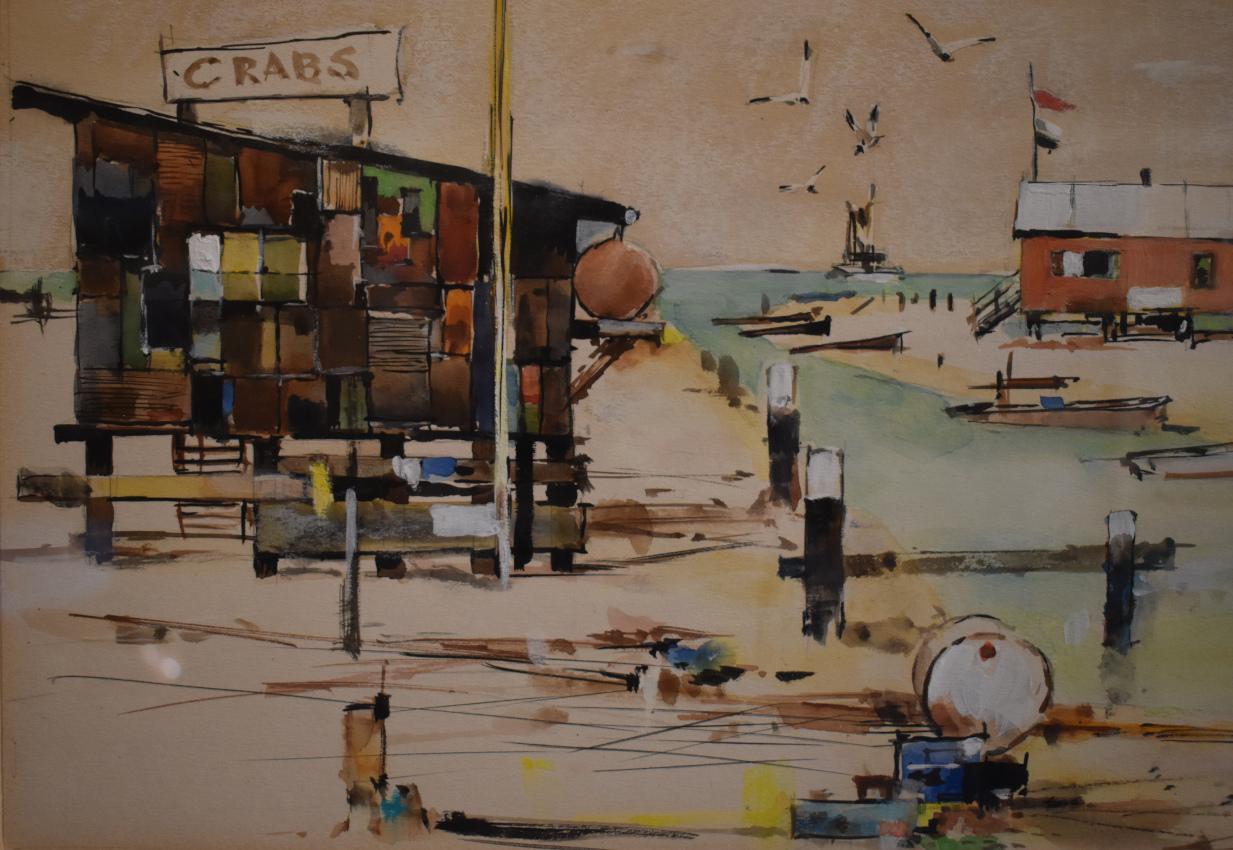Buck Schiwetz
(1898-1984)
Artista di Houston
Dimensioni dell'immagine: 12 x 18
Dimensioni del telaio: 20 x 27
Medium: Acquerello e misto
Data 7/20/65
