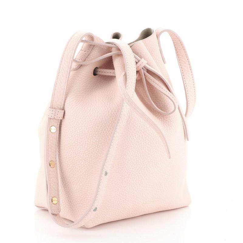 tumbled leather bucket bag