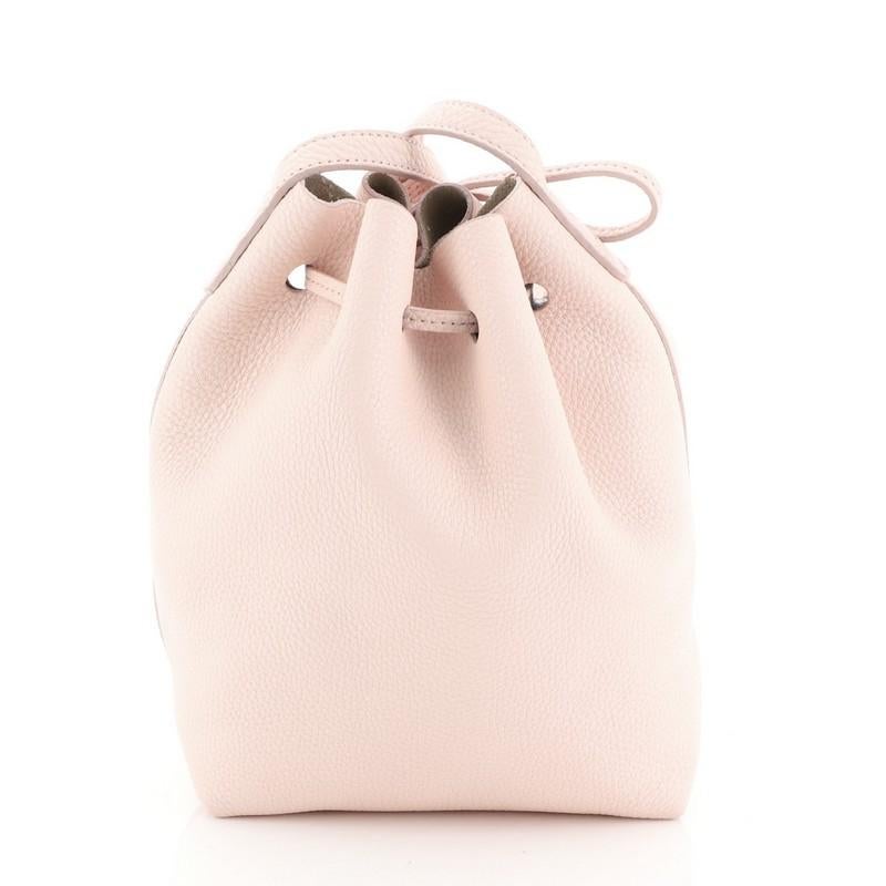 tumbled leather bucket bag