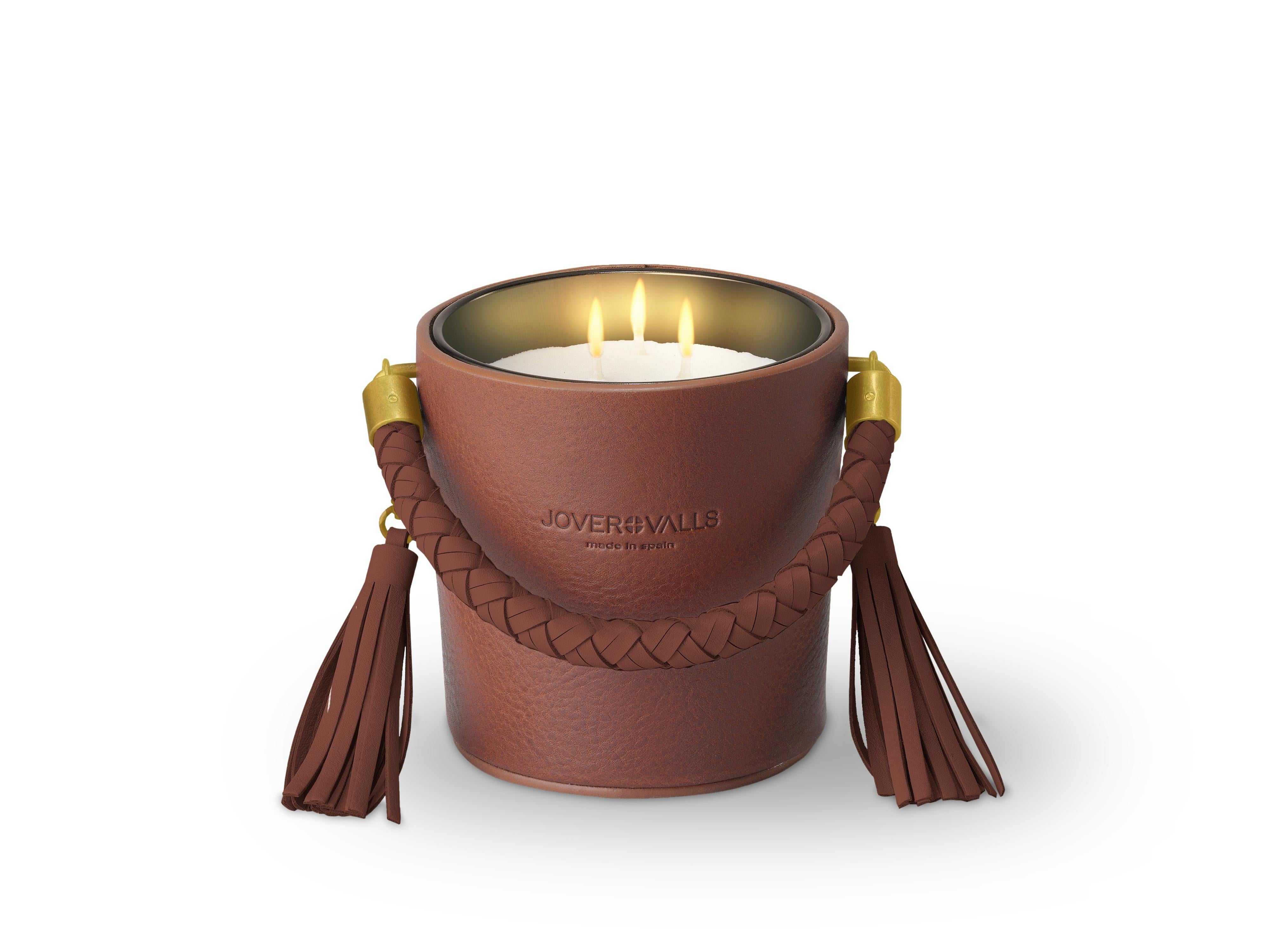 dark leather scented candle