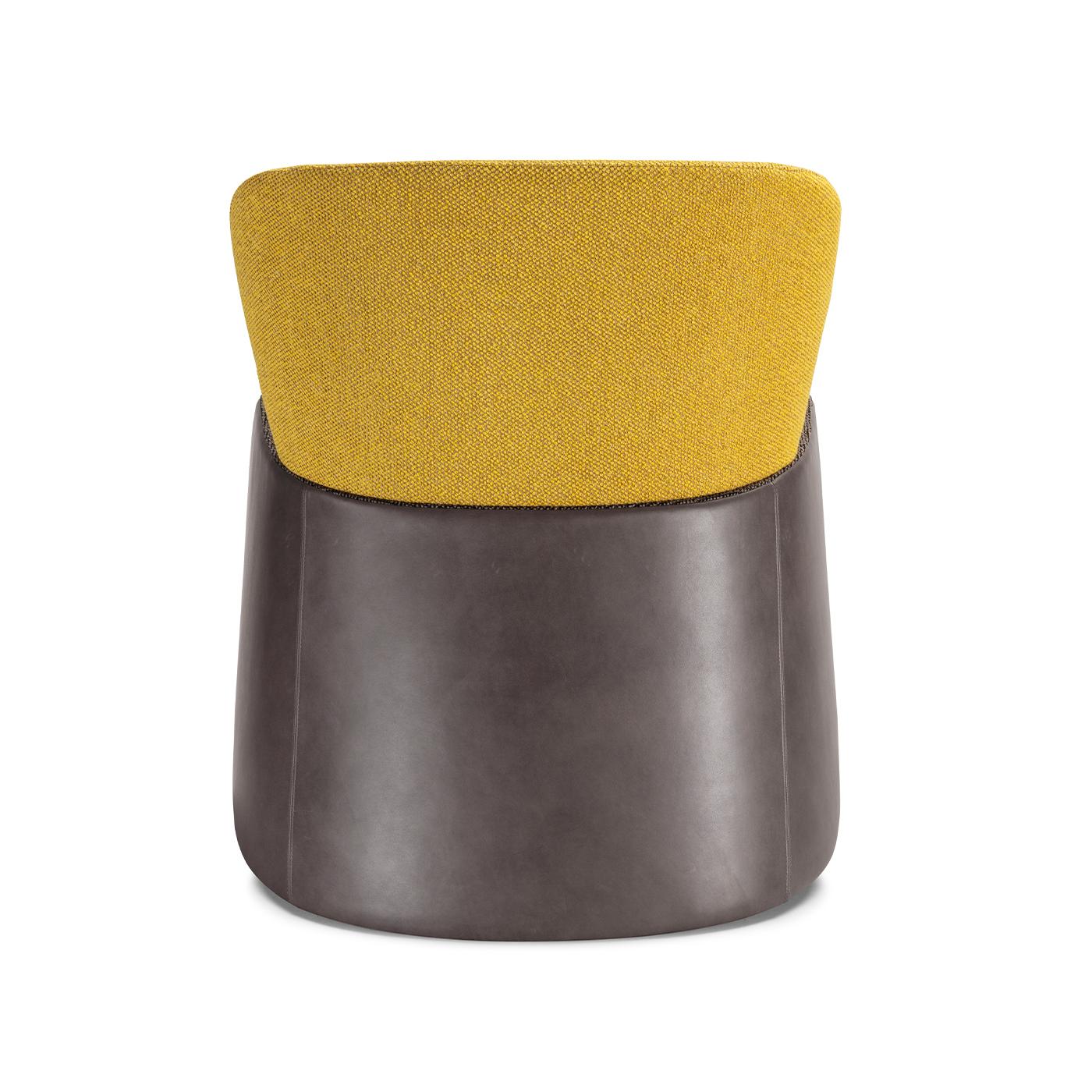 Modern Bucket Yellow/Gray Armchair with Tall Headrest by E. Giovannoni For Sale