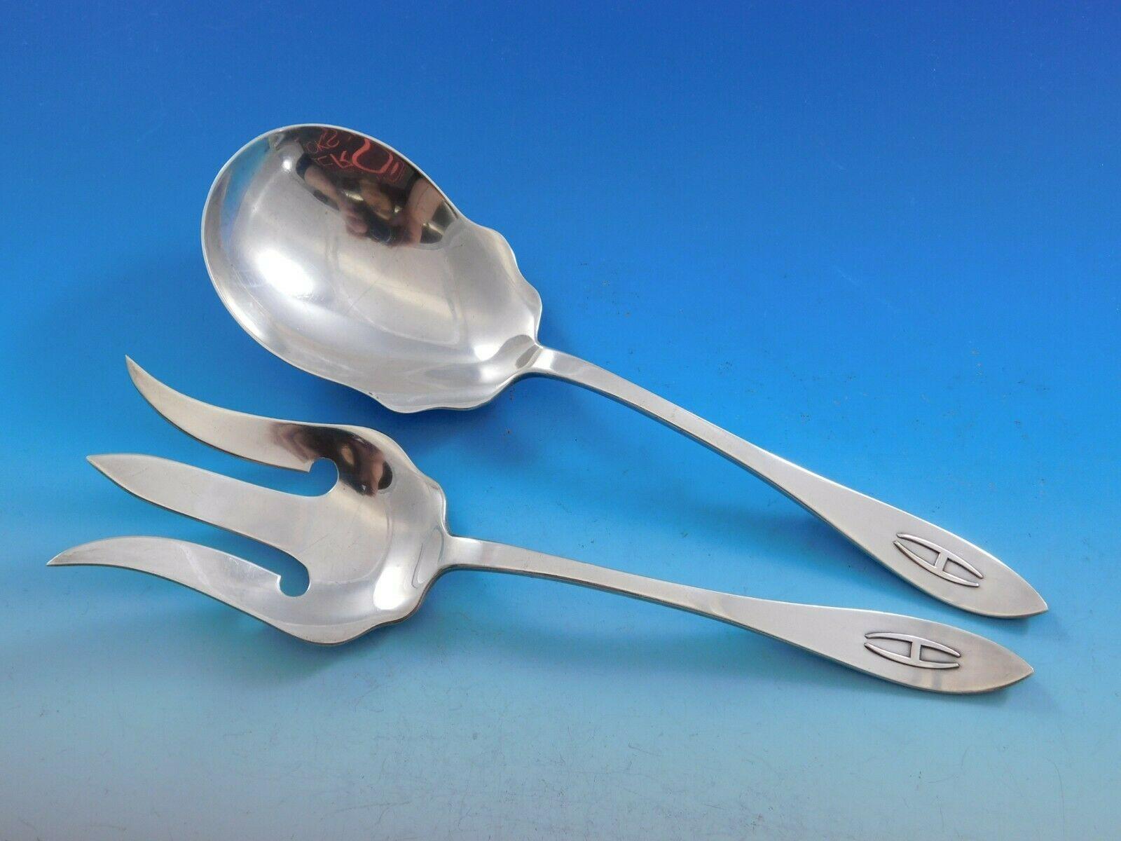 Buckingham Narrow by Shreve Sterling Silver Flatware Set Service 67pc H Monogram 2