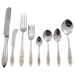 Buckingham Narrow by Shreve Sterling Silver Flatware Set Service 67pc H Monogram