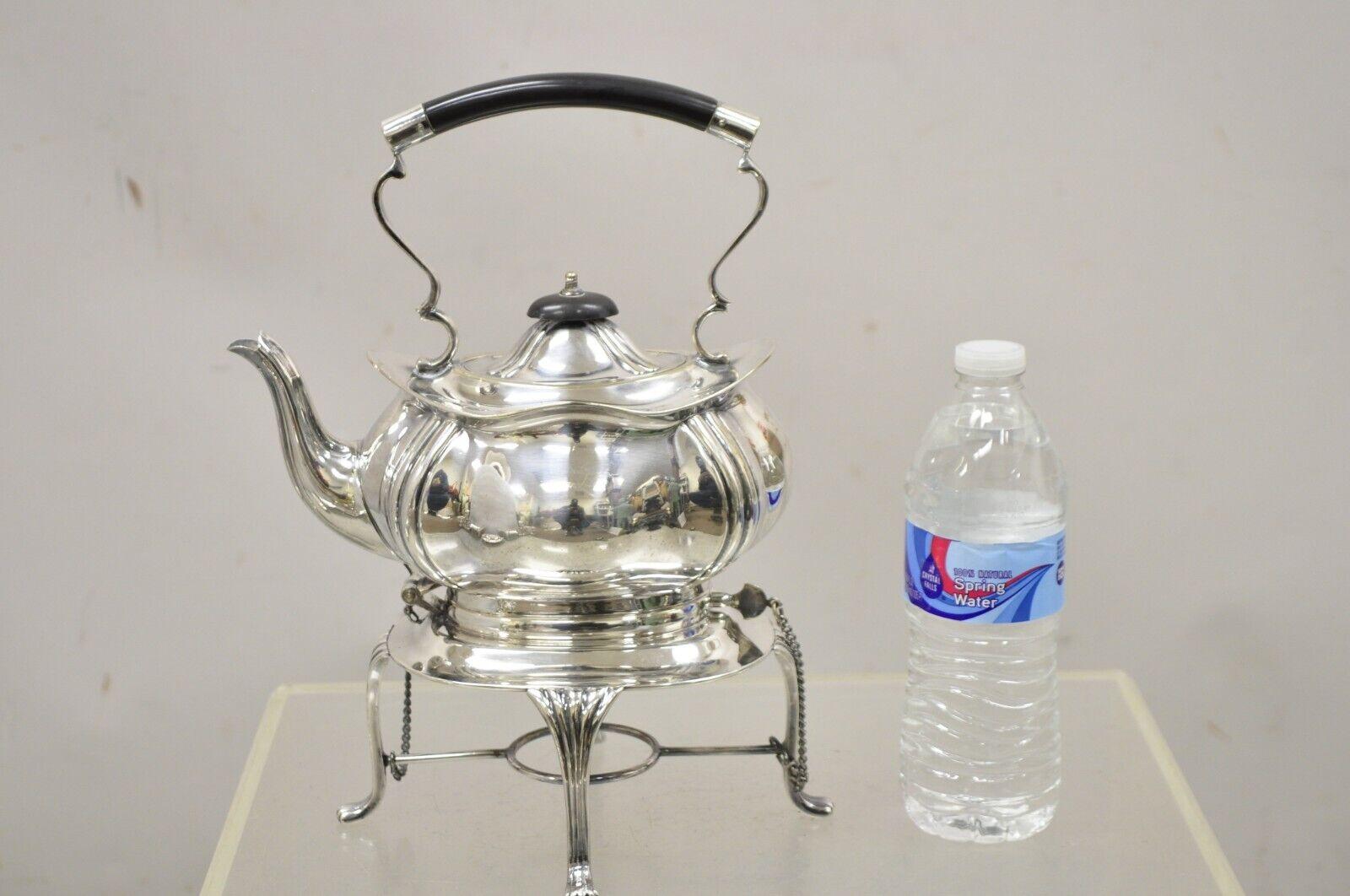 Buckingshire Sheffield England Silver Plated Victorian Tip Kettle and Stand For Sale 6