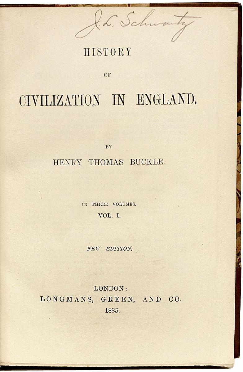 Boucle, Histoire de la civilisation en Angleterre, 3 volets, en reliure en cuir Bon état - En vente à Hillsborough, NJ