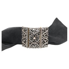 Bracelet tour de cou en argent doré et diamants taillés en rose, 1890