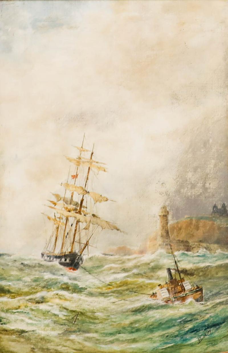 Buckley  Ölgemälde des 19. Jahrhunderts, Whitby Harbour im Angebot 1