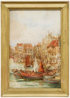 Buckley - Framed 19th Century Oil, Fish Quay at Whitby