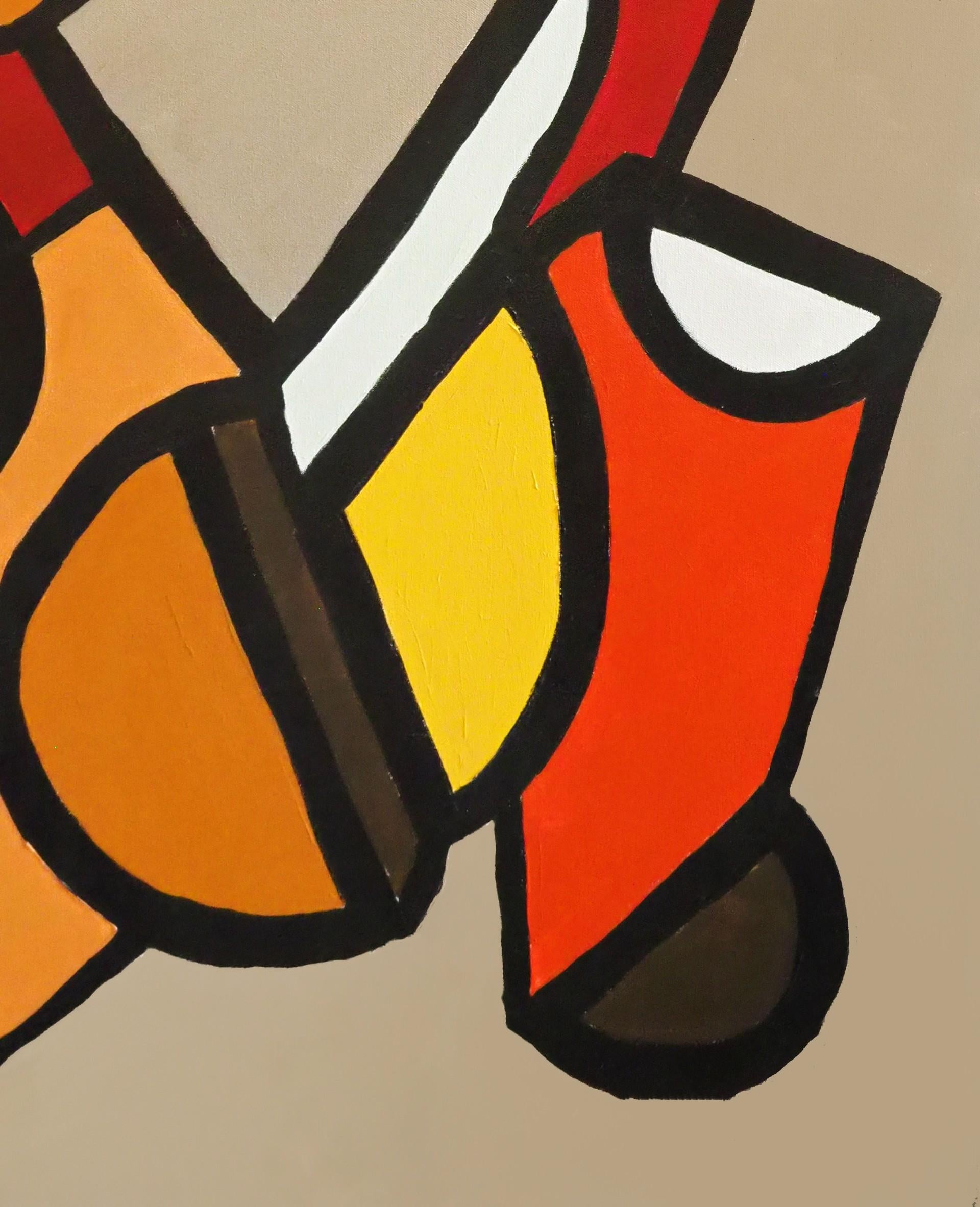 Acrylic on canvas by artist Buckley. Buckley uses her work to create a mythological ancient-future society that models what life on Earth would look like with an evolved collective value system. Her symbolism emphasizes feminine principles and