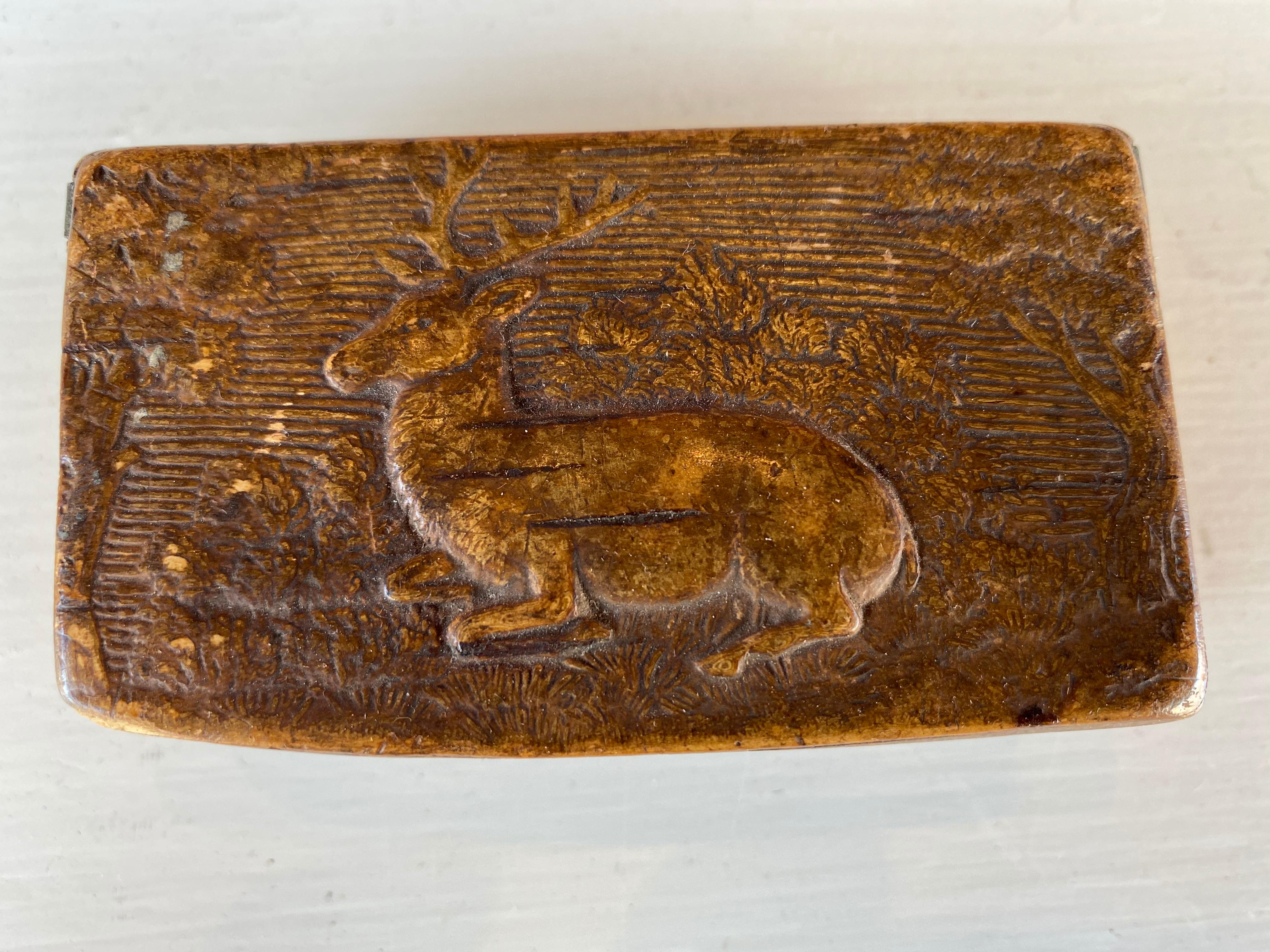 Bucks County Pa carved snuff box.