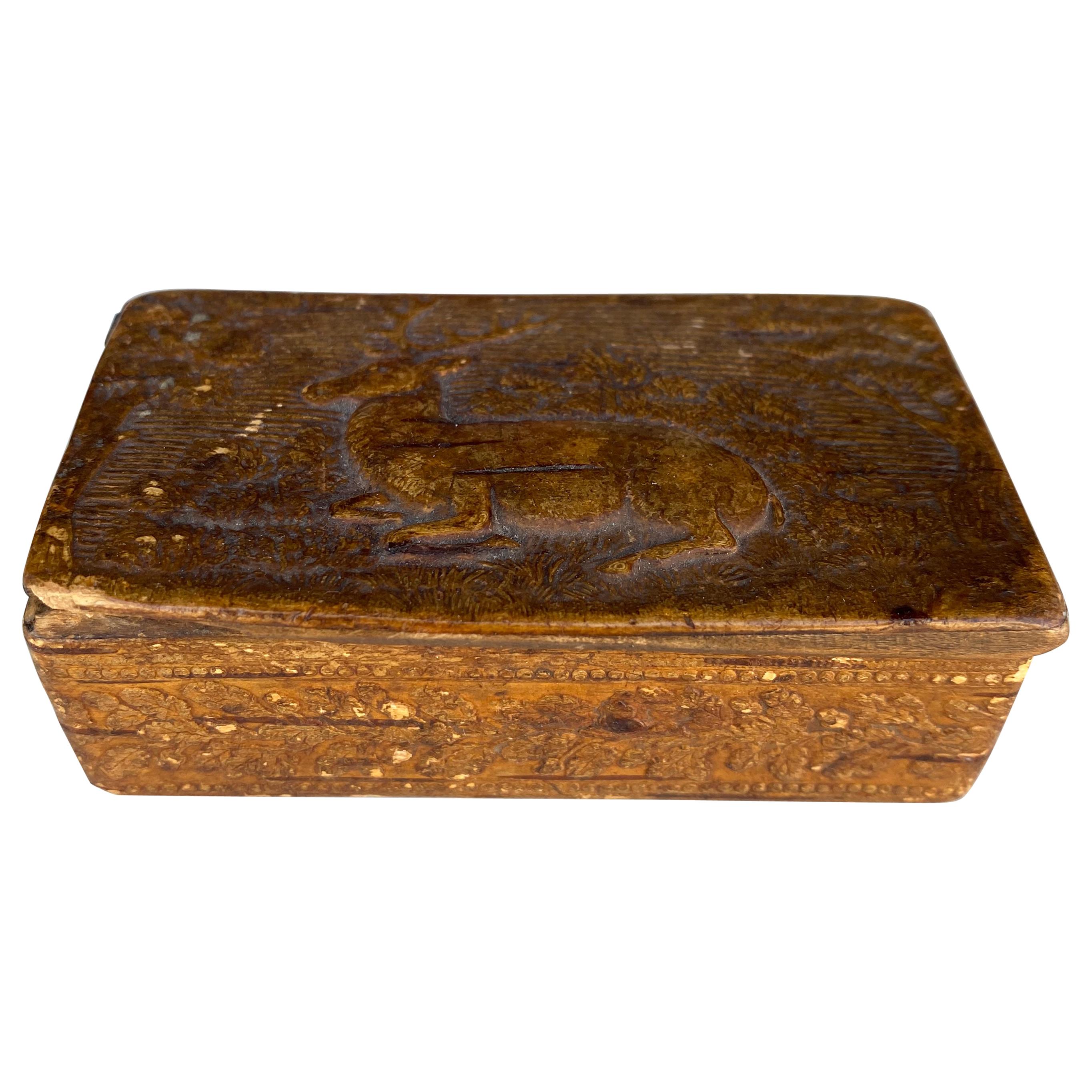 Bucks County Pa Carved Snuff Box