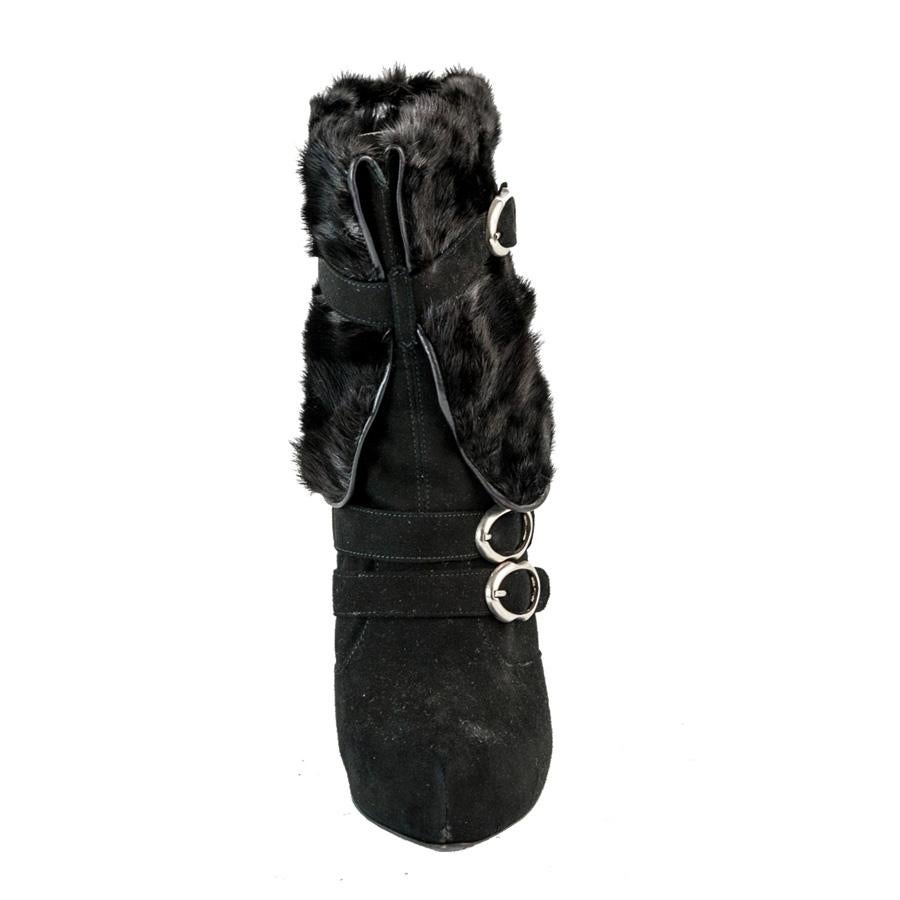 Black No brand Buckskin boots size 39 For Sale