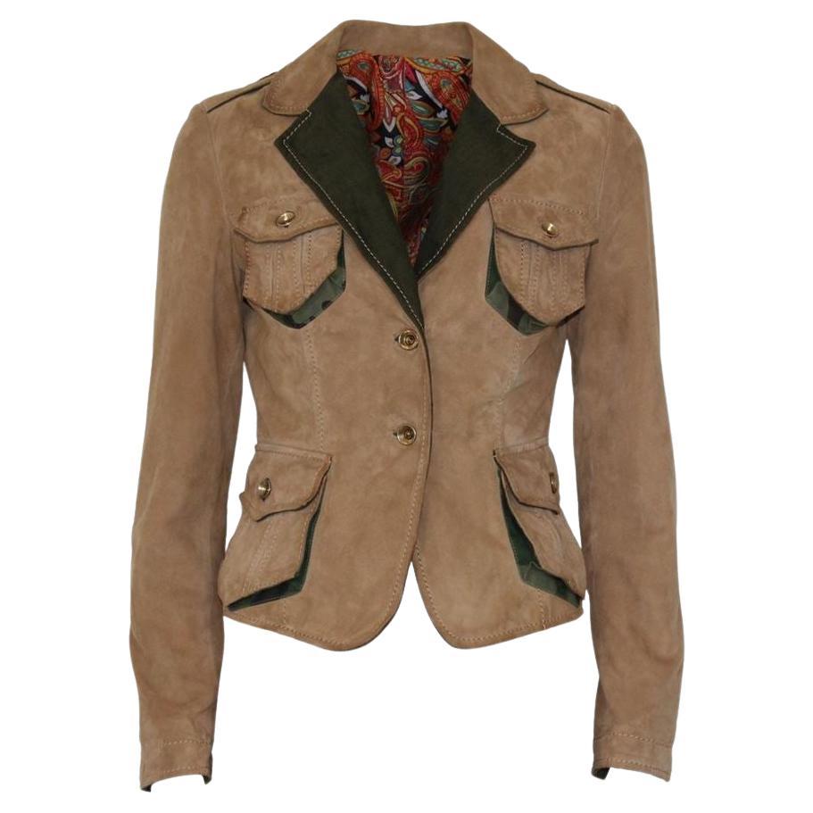 Michele Rossi Buckskin jacket size 40 For Sale