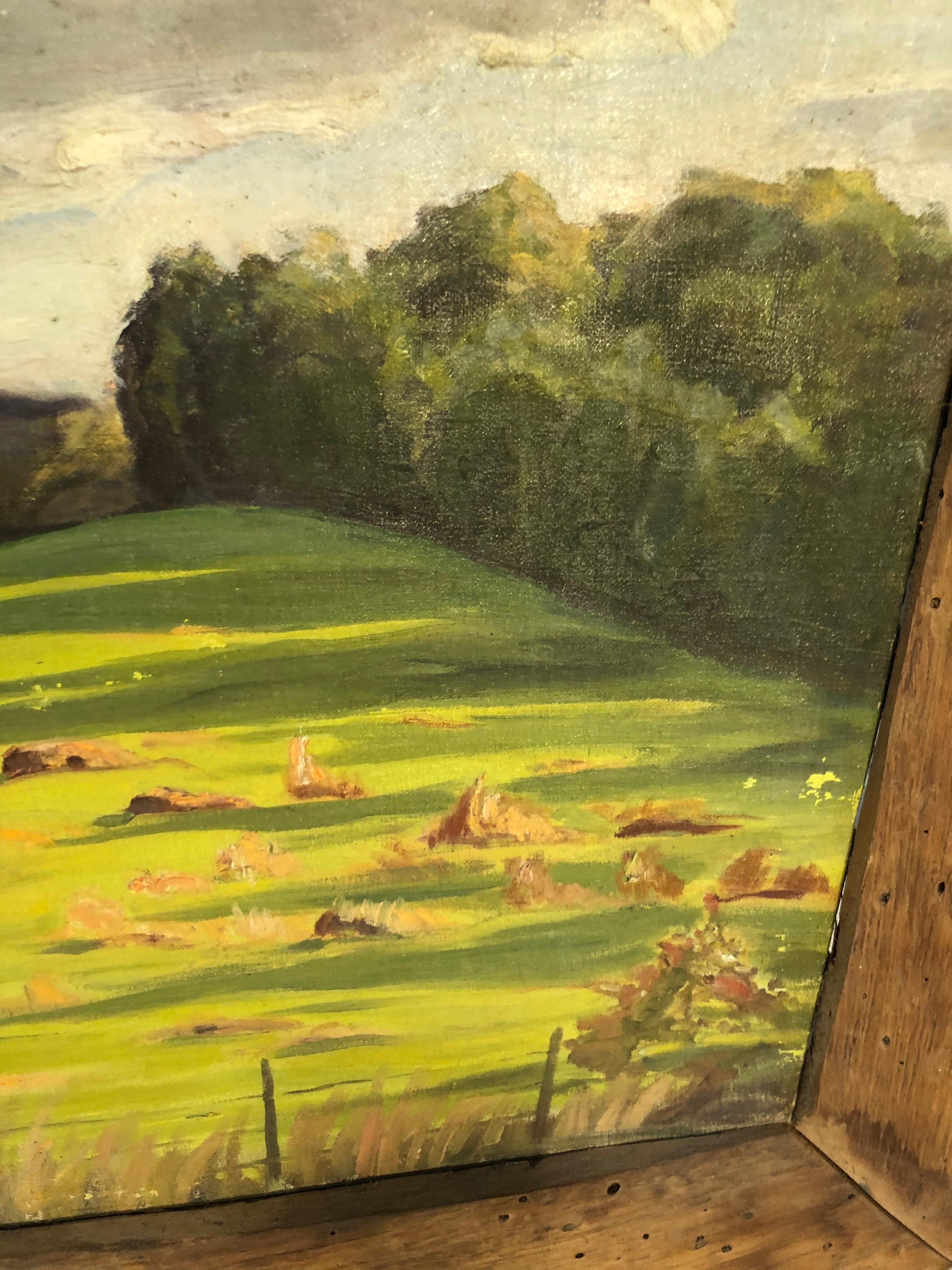 Bucolic Landscape in Primitive Barnwood Frame For Sale 4