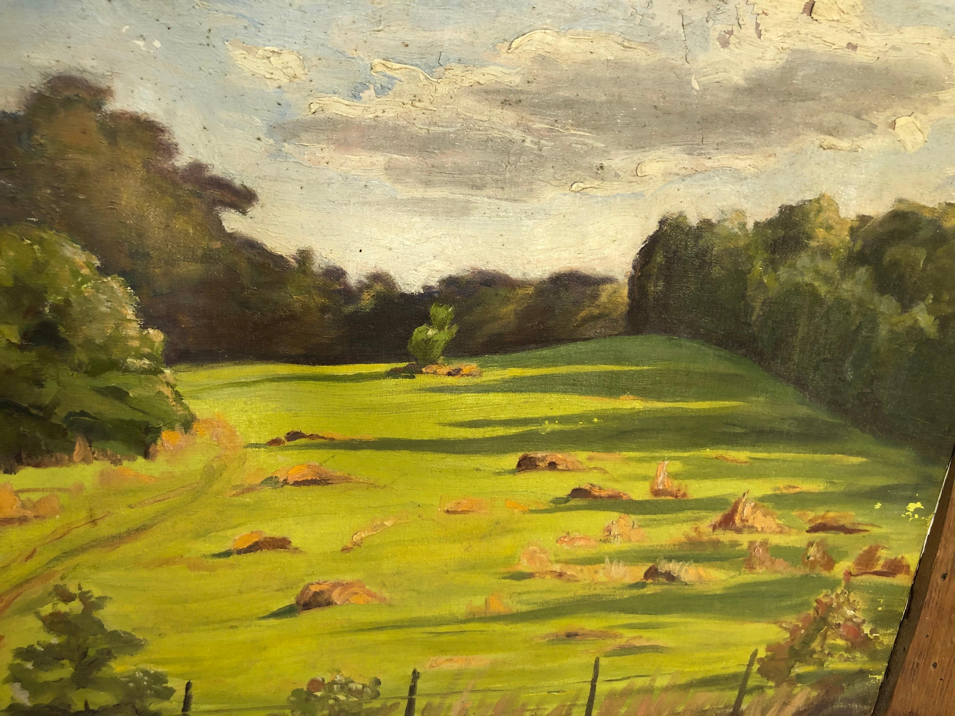 Bucolic Landscape in Primitive Barnwood Frame For Sale 5