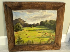 Bucolic Landscape in Primitive Barnwood Frame