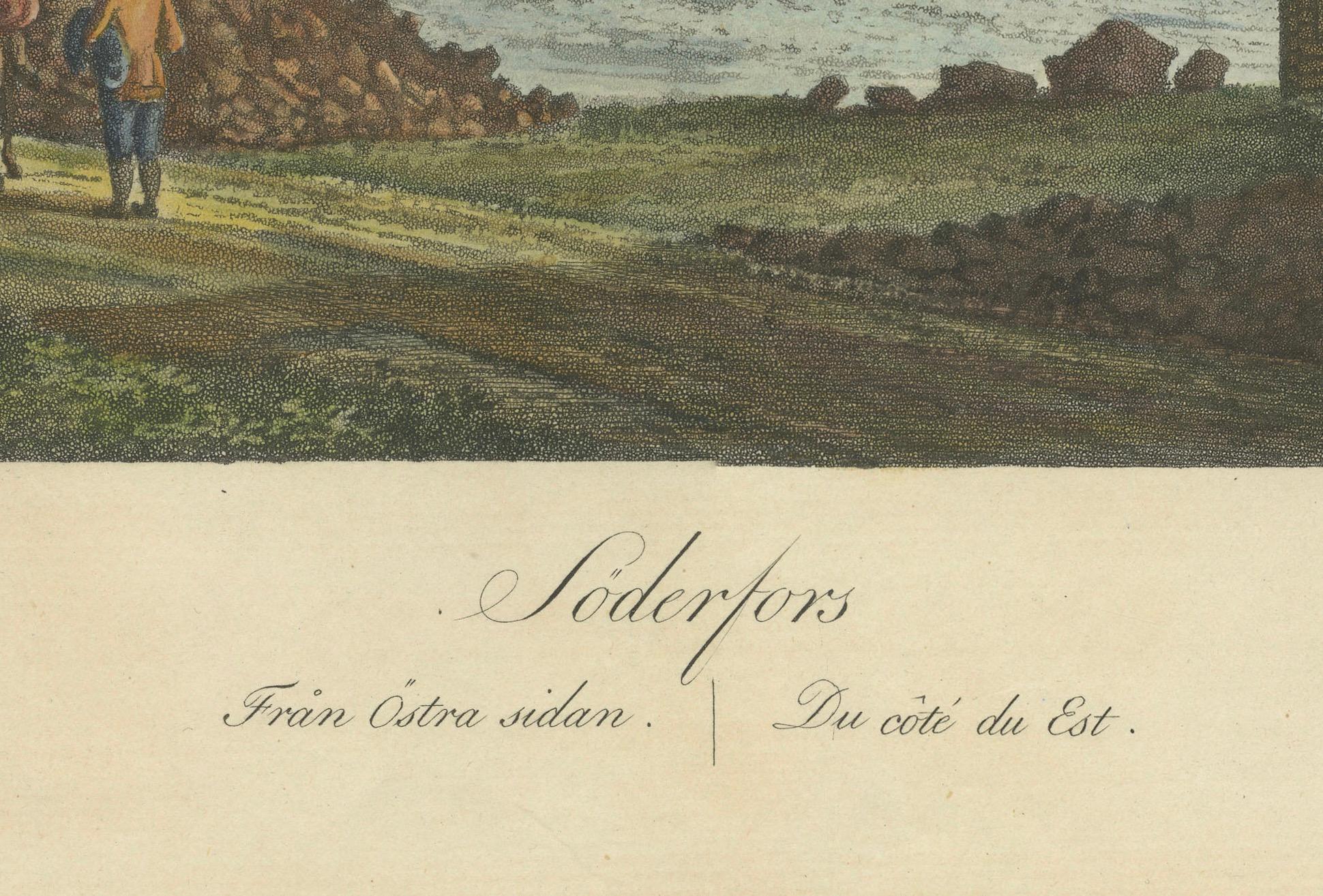 Bukolische Beschaulichkeit: Söderfors in Schweden von Ulrik Thersner, 1825 im Zustand „Gut“ im Angebot in Langweer, NL