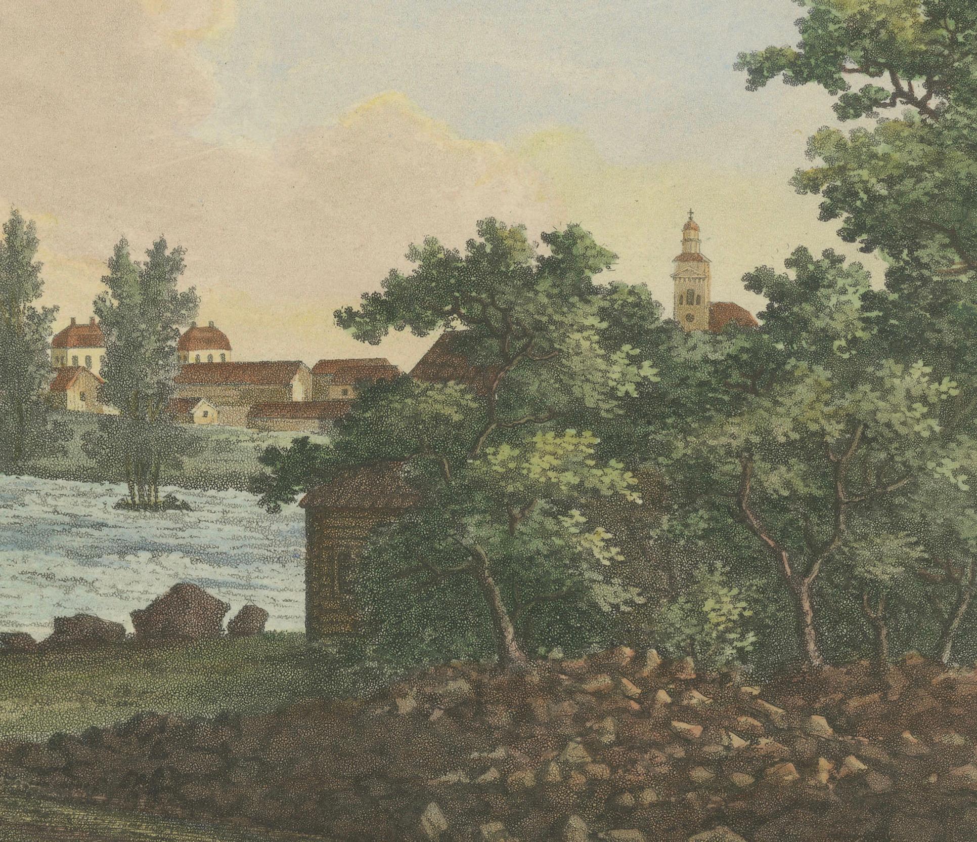 Early 19th Century Bucolic Tranquility: Söderfors in Sweden by Ulrik Thersner, 1825 For Sale