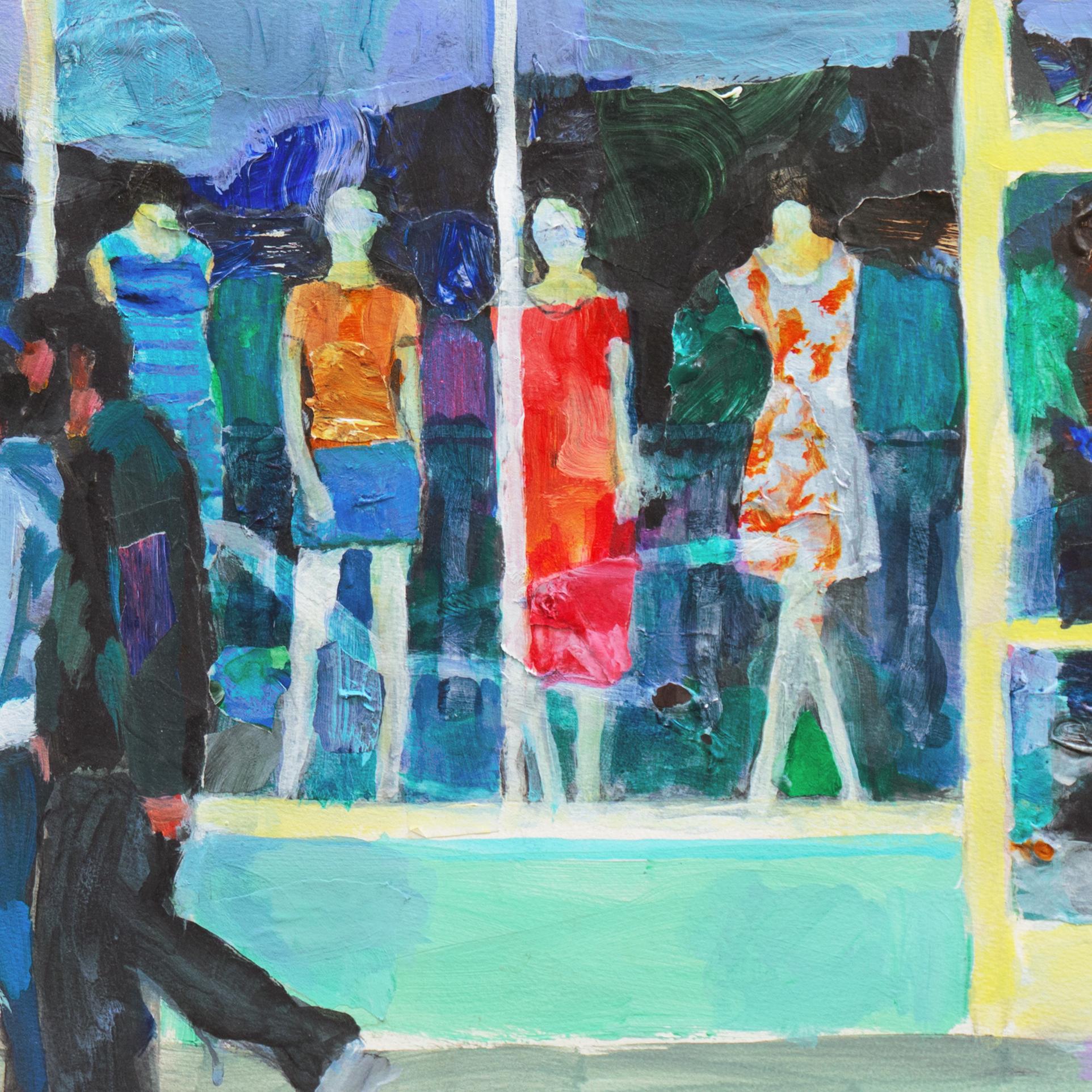 'Mannequins in a Store Window', Bay Area Figurative, Student of Wayne Thiebaud - Post-Impressionist Painting by Bud Gordon