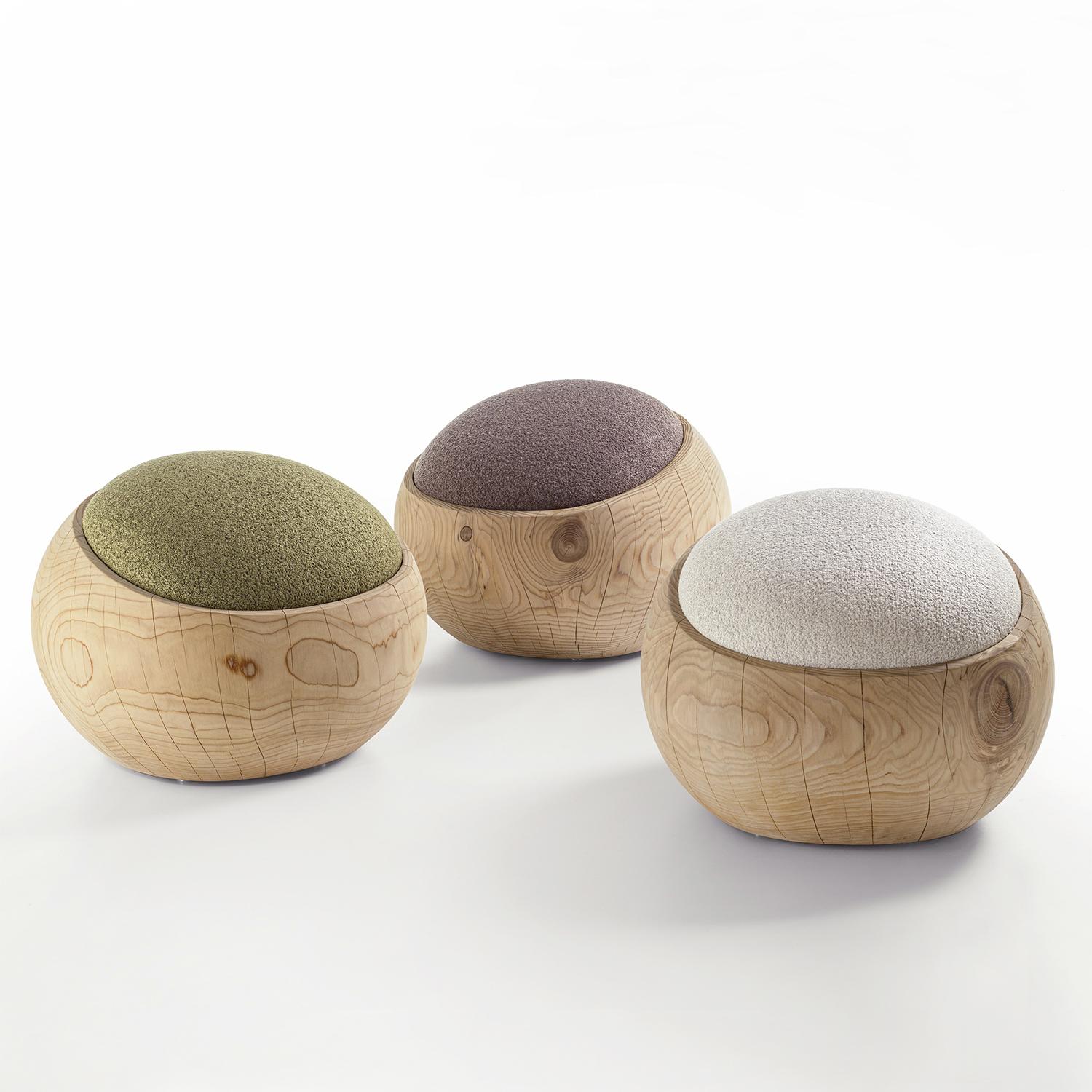 Tabouret en cèdre Bud Kaki en vente 4