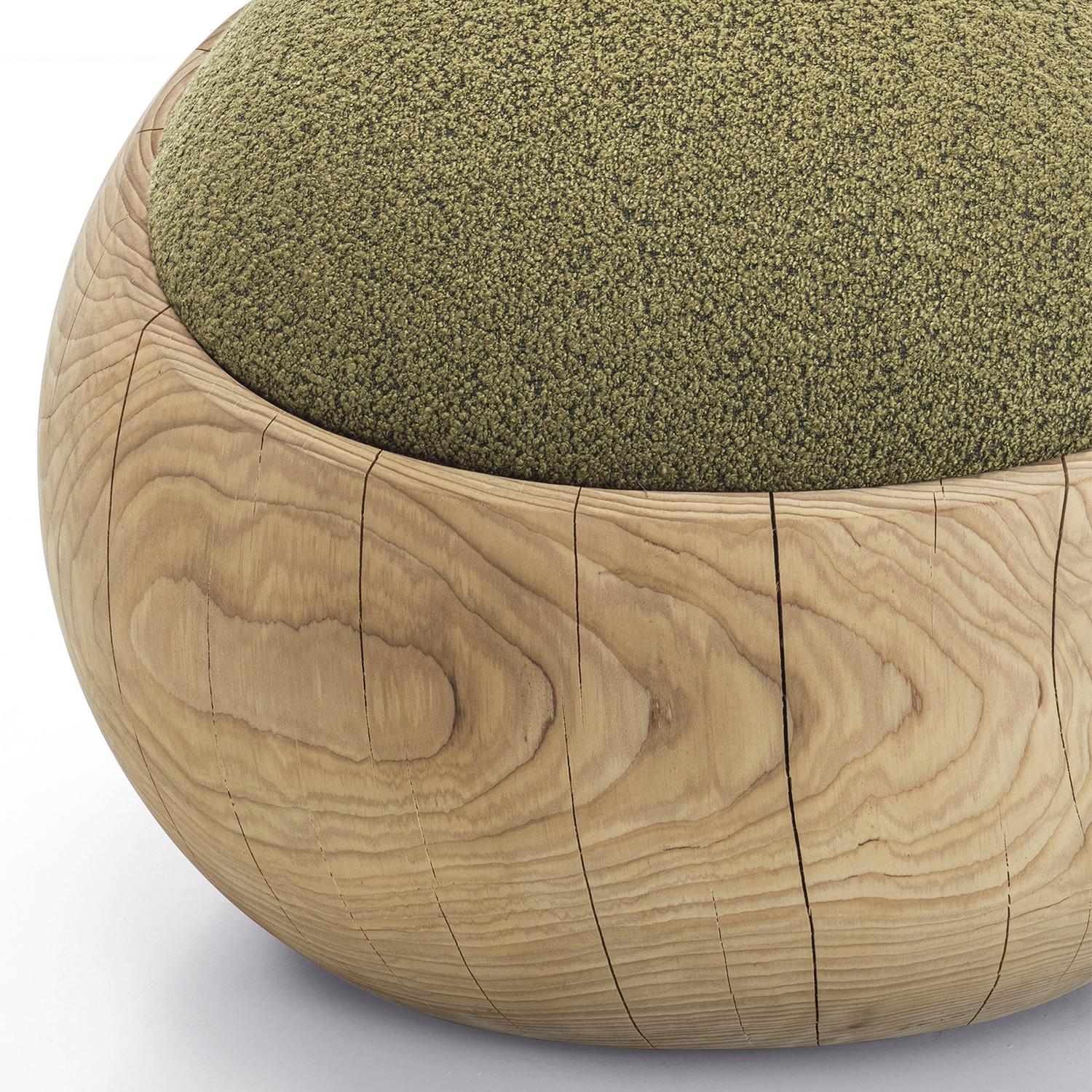 XXIe siècle et contemporain Tabouret en cèdre Bud Kaki en vente