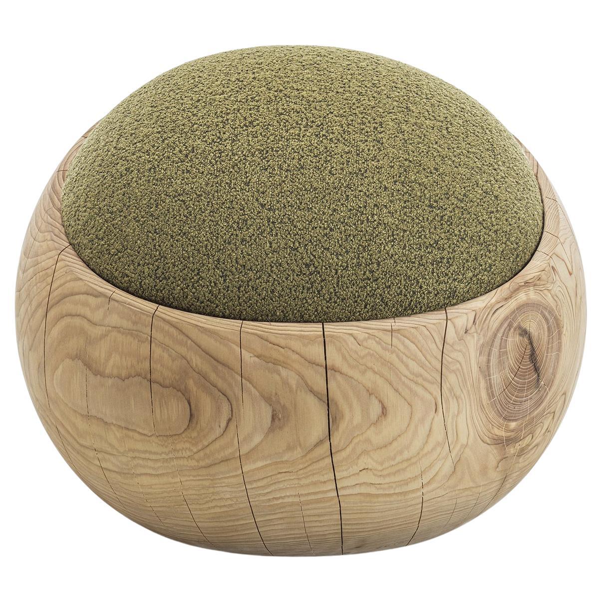 Tabouret en cèdre Bud Kaki en vente