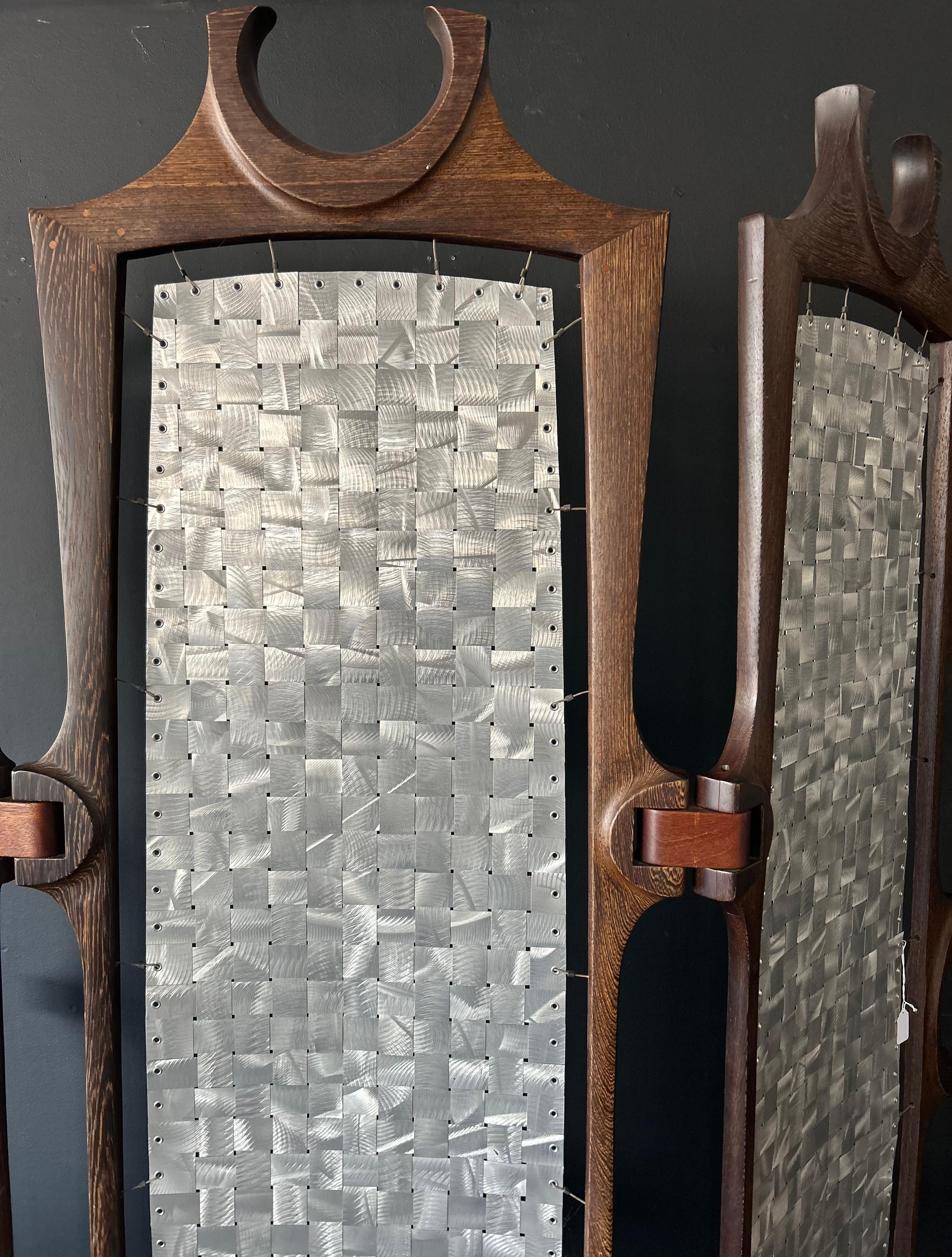 Screen by Bud Tullis in Wenge & Woven and Aluminum For Sale 2
