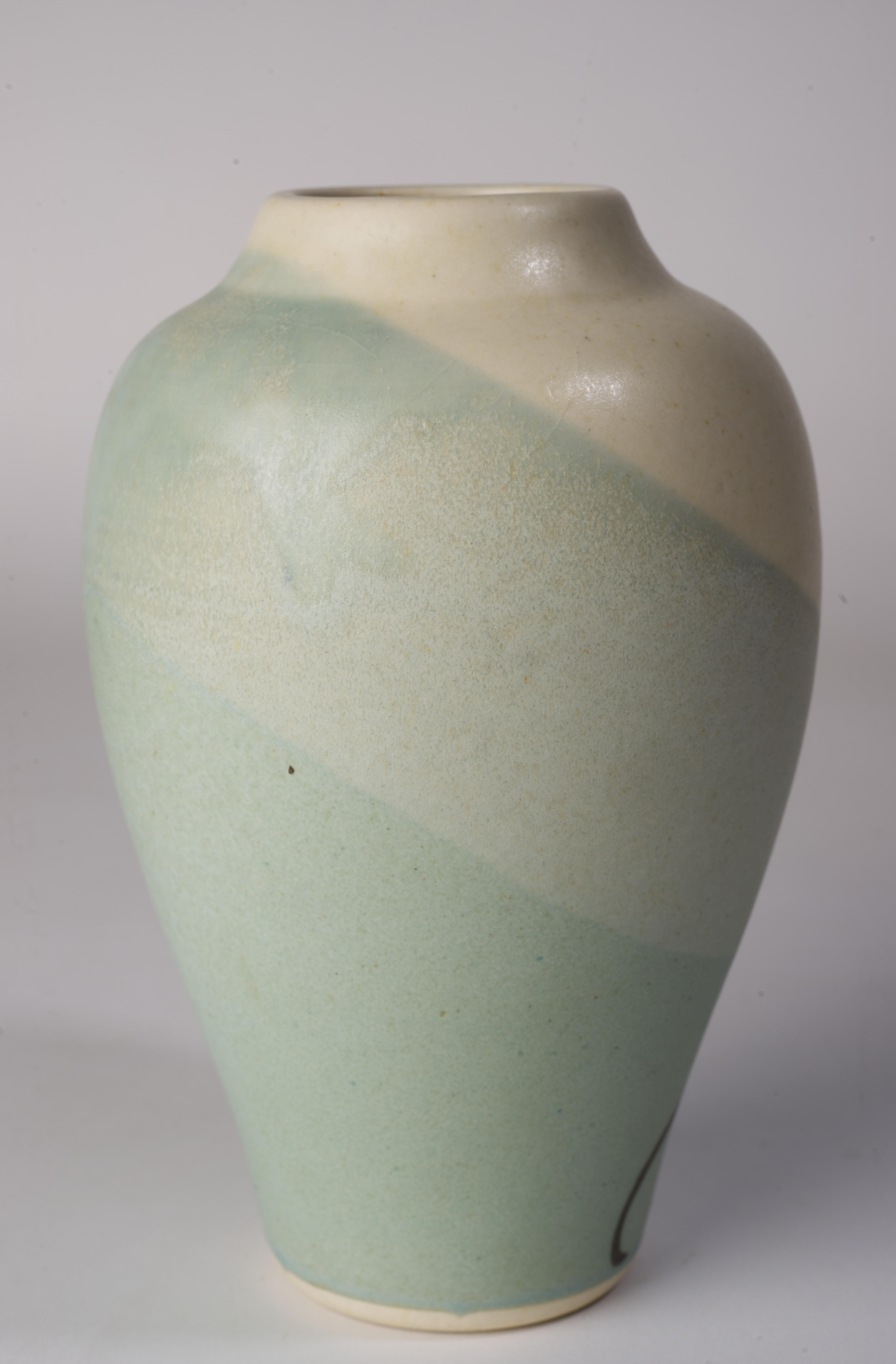 Glazed Bud Vase by Kent Follette, Art Pottery Organic Modern For Sale