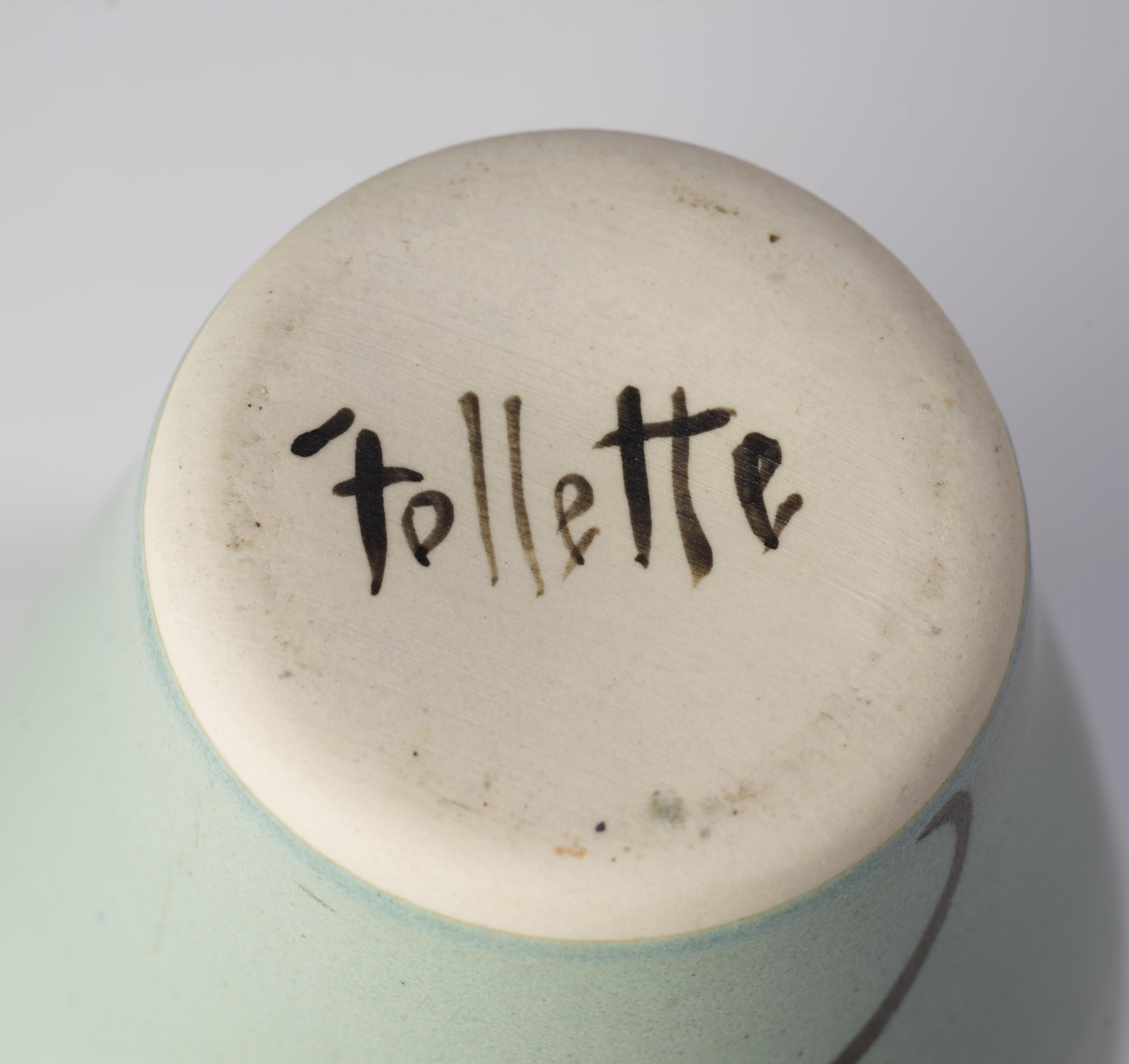 Bud Vase by Kent Follette, Art Pottery Organic Modern For Sale 1