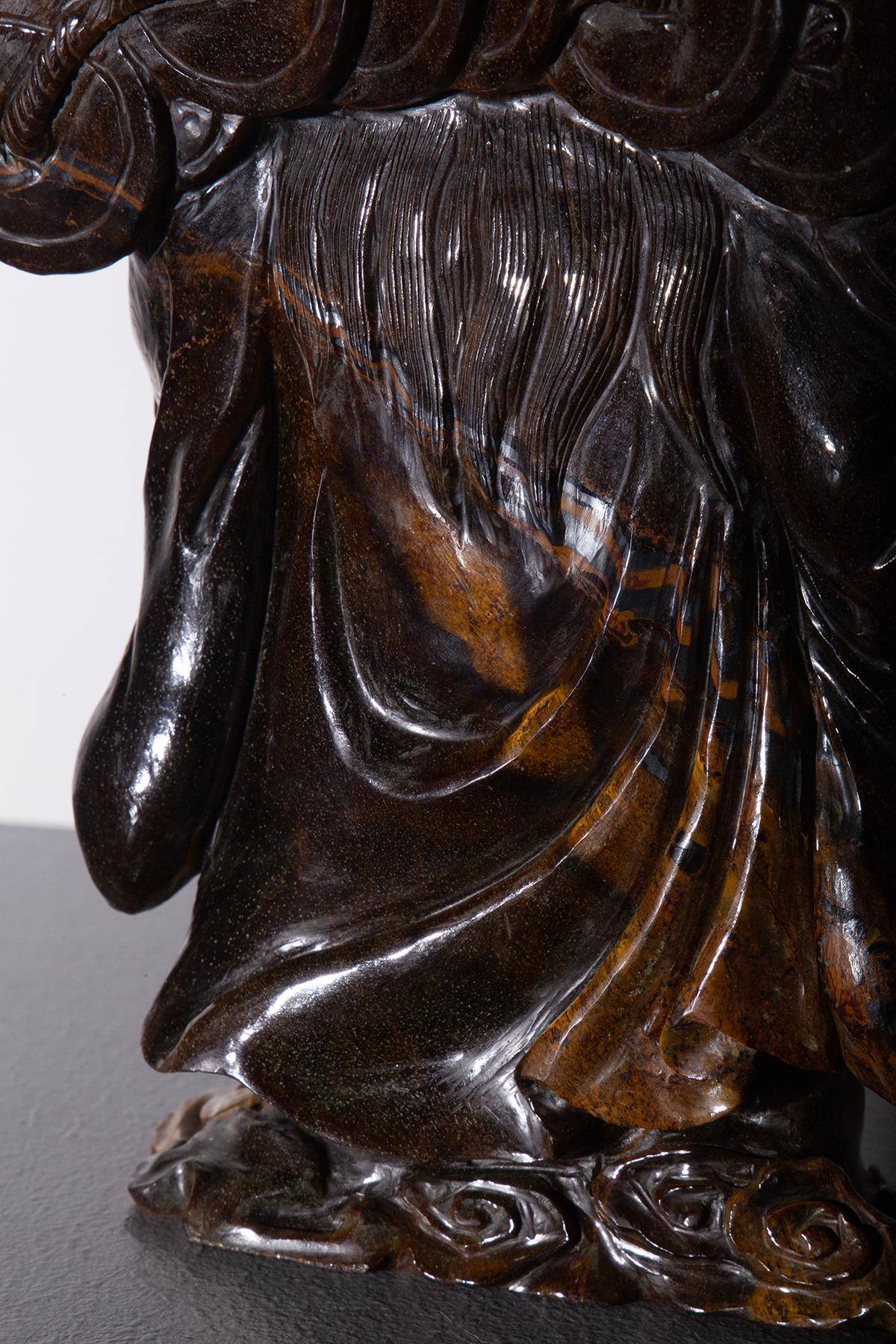 Early 20th Century Bouddha Budaï en bois sculpté en vente