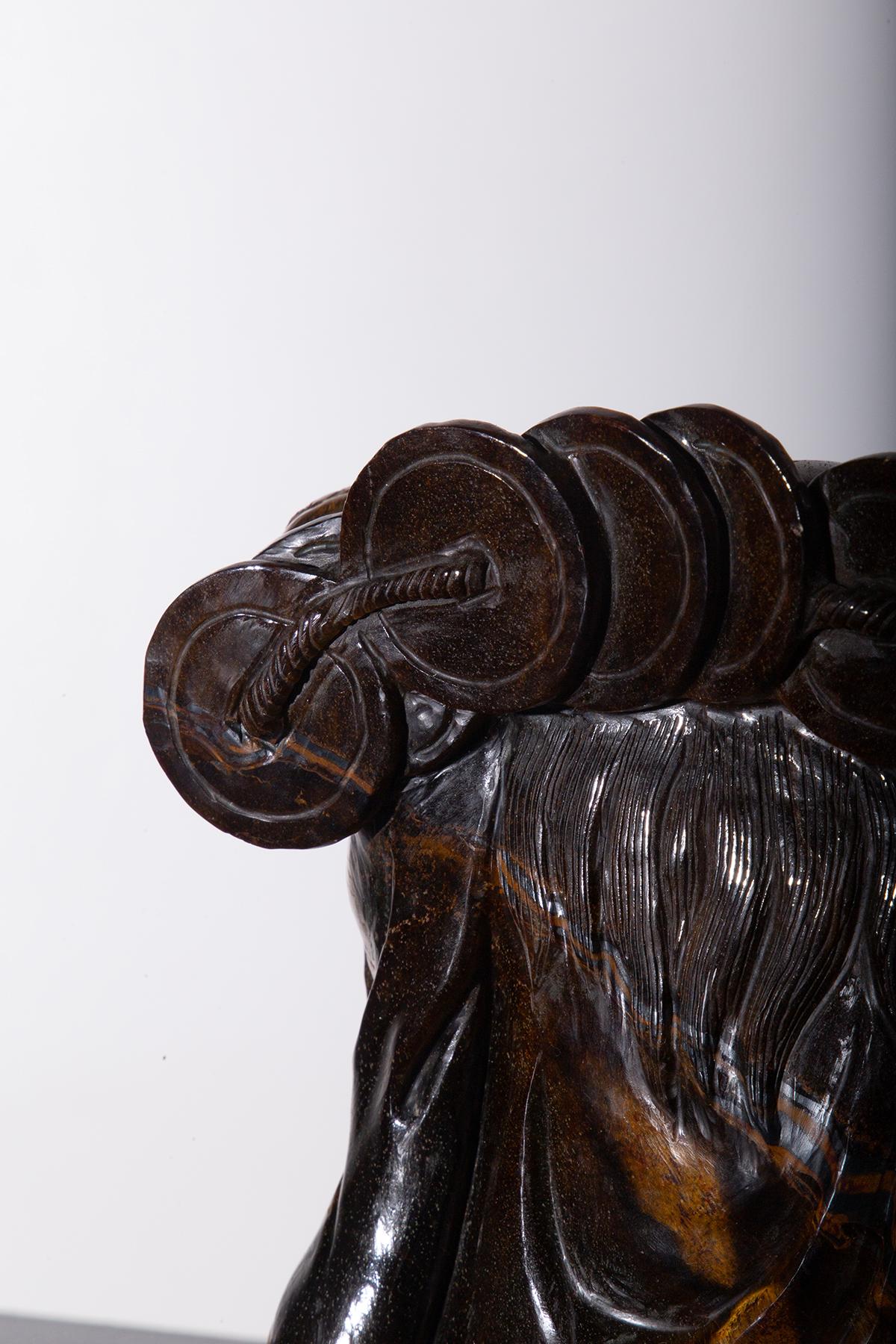 Bois Bouddha Budaï en bois sculpté en vente