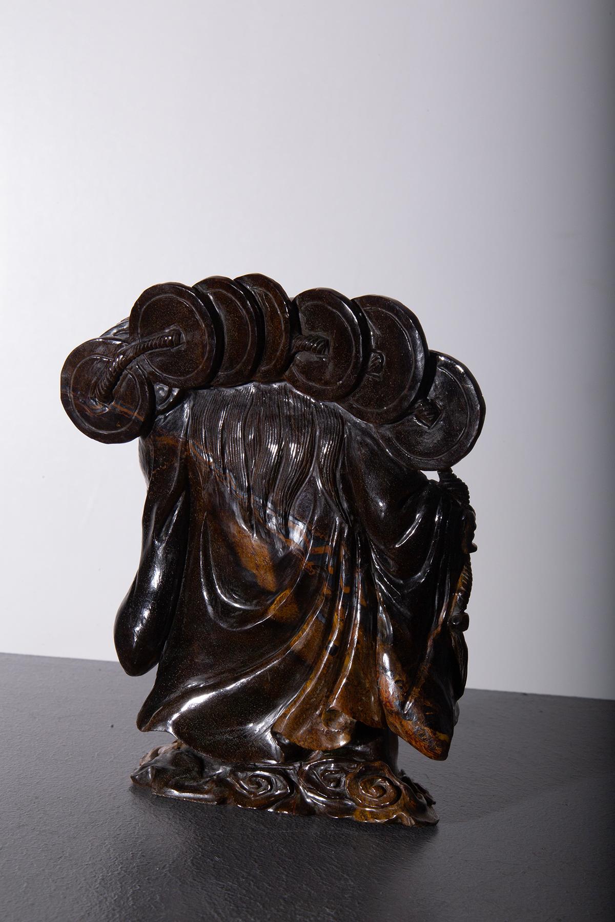 Bouddha Budaï en bois sculpté en vente 1