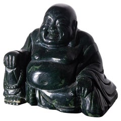 Budai Buddha in dark jade