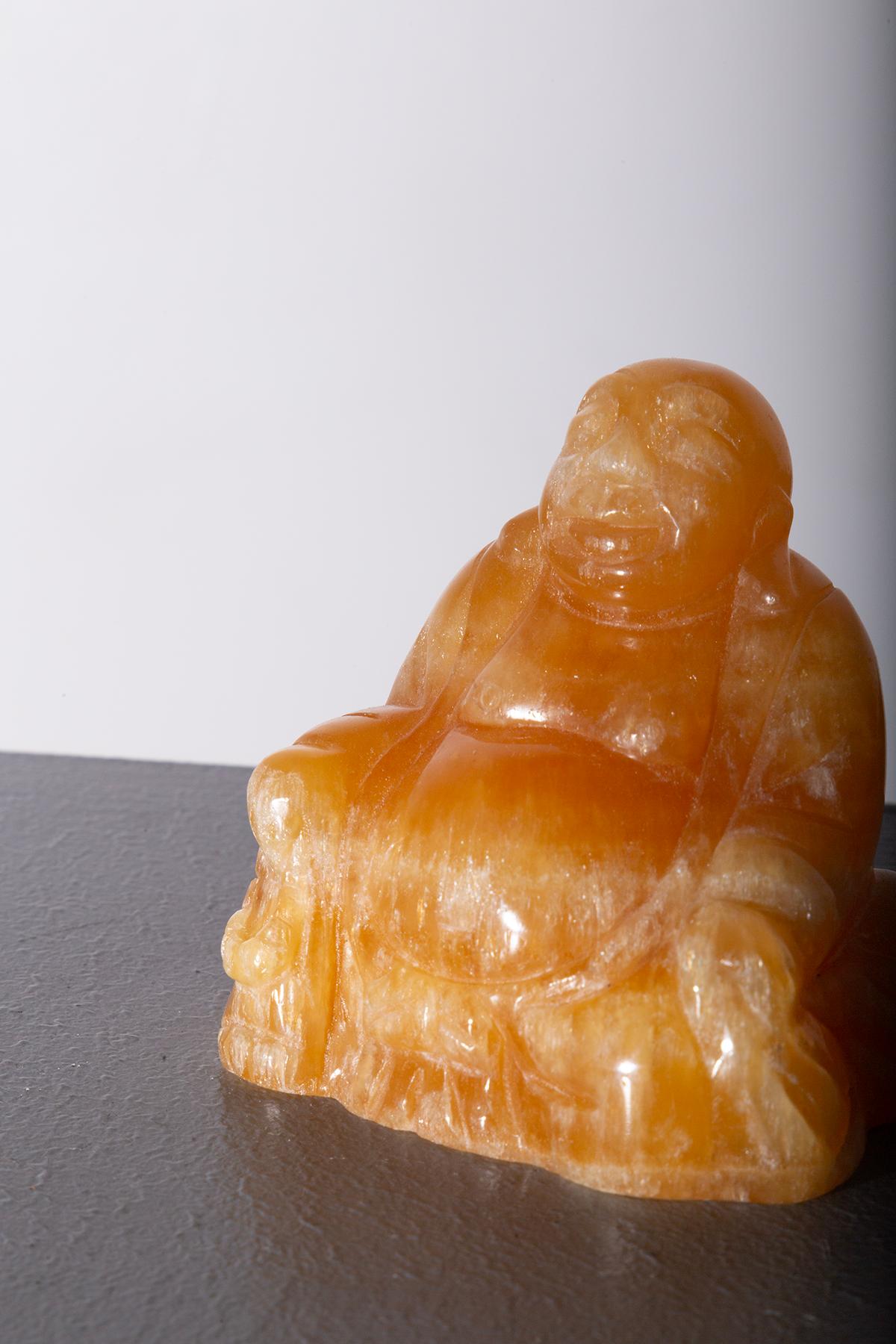 Jade Budai Buddha in orange jade For Sale
