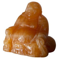 Budai Buddha in orange jade