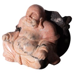 Budai Buddha in pink jade