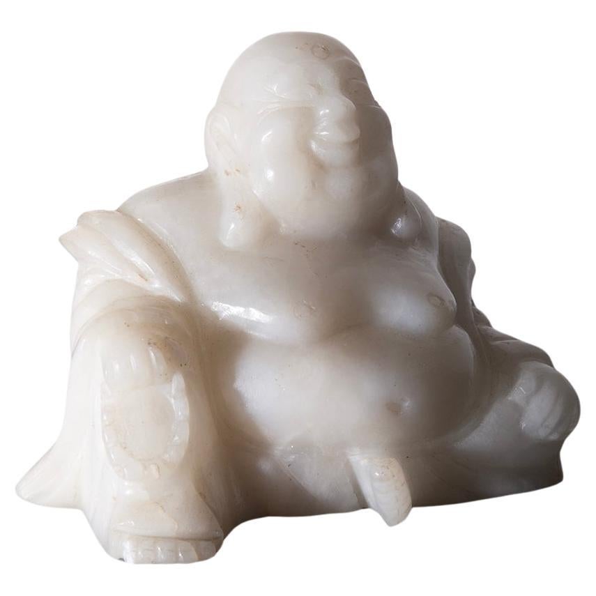 Bouddha Budaï en jada blanc en vente