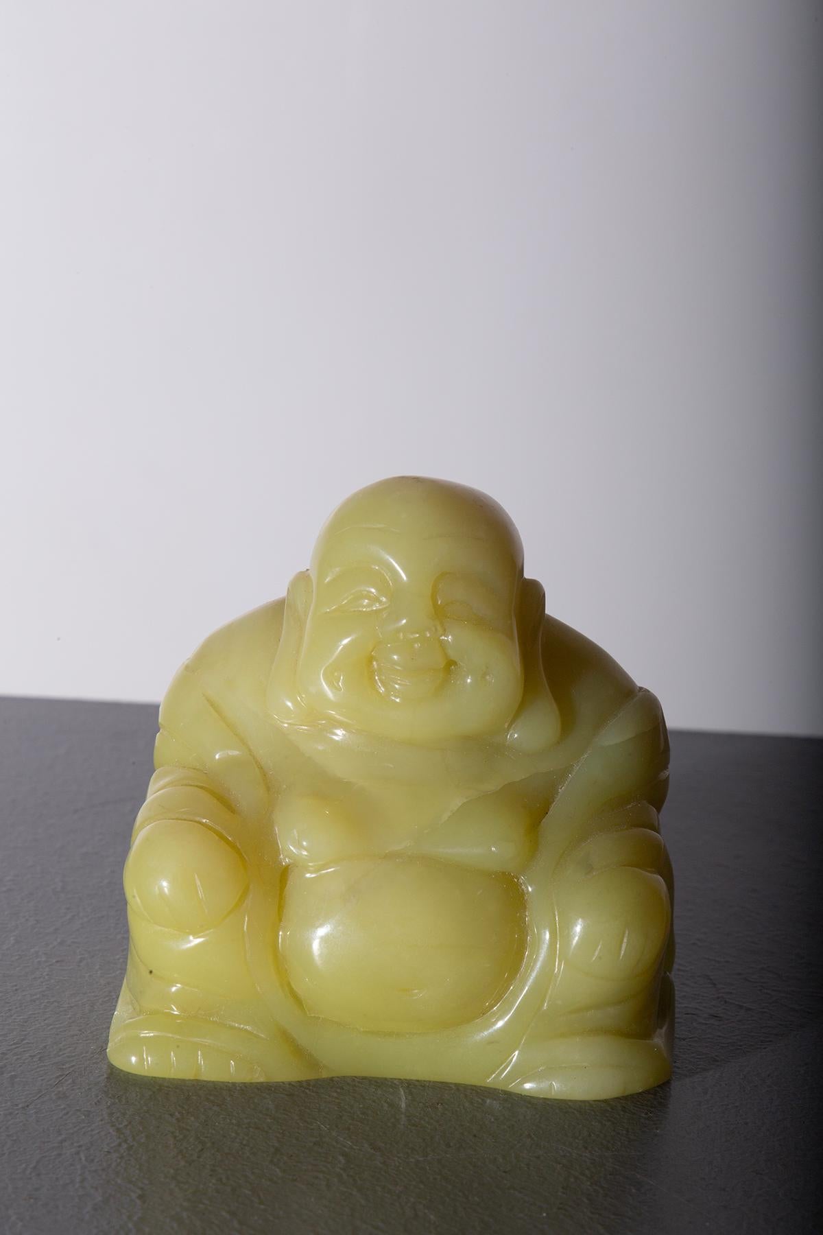 Budai Buddha in yellow jade In Good Condition In Milano, IT