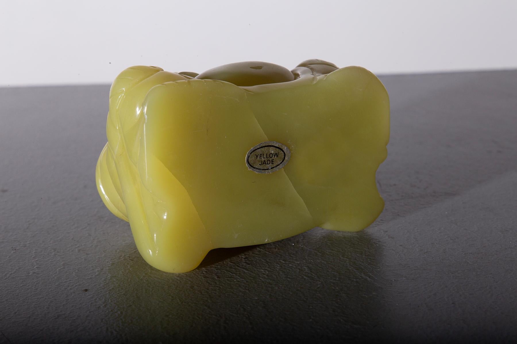 Jade Budai Buddha in yellow jade