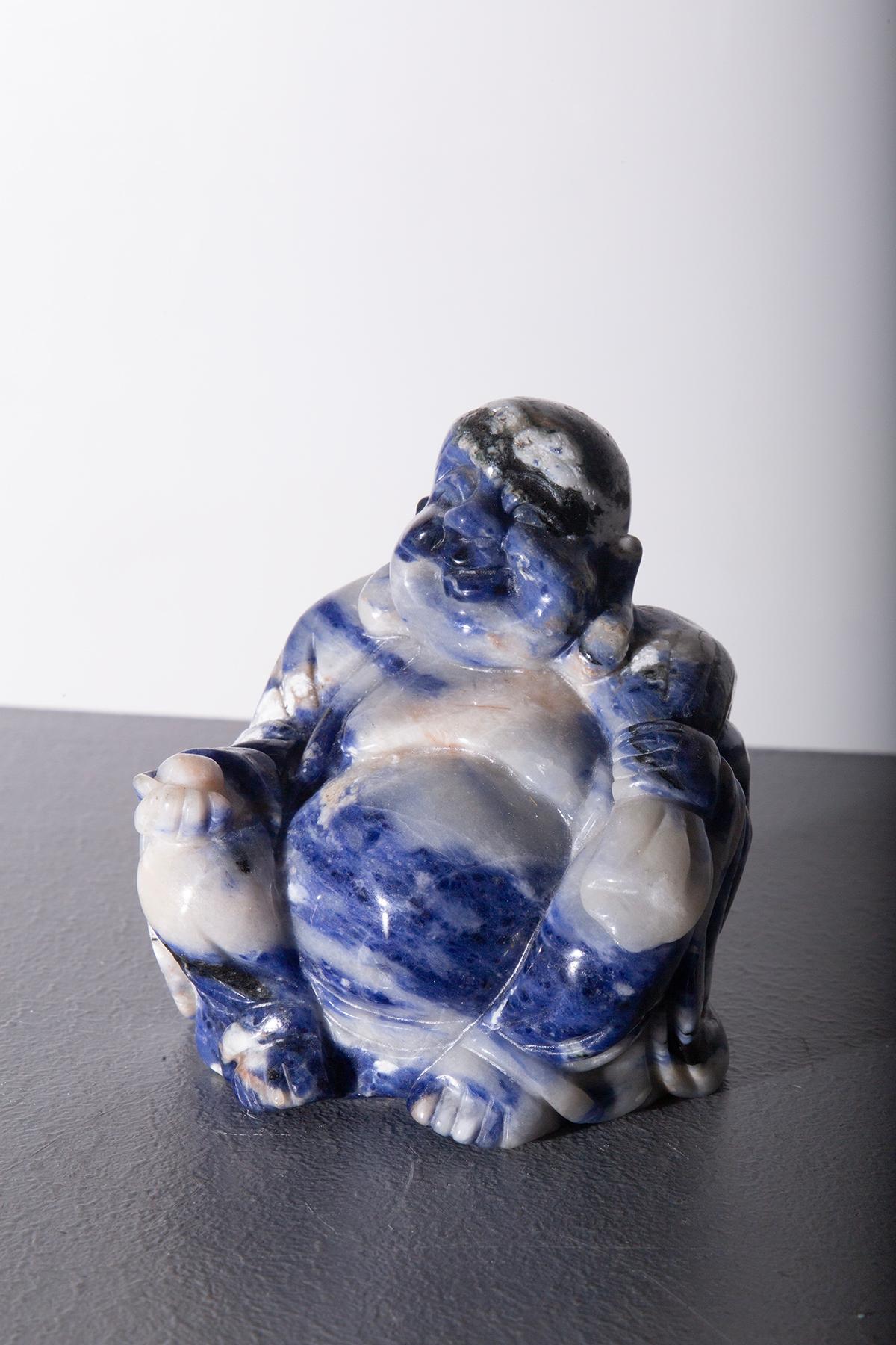 Jade Budai Buddha striped blue jada For Sale