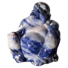 Budai Buda a rayas azul jada