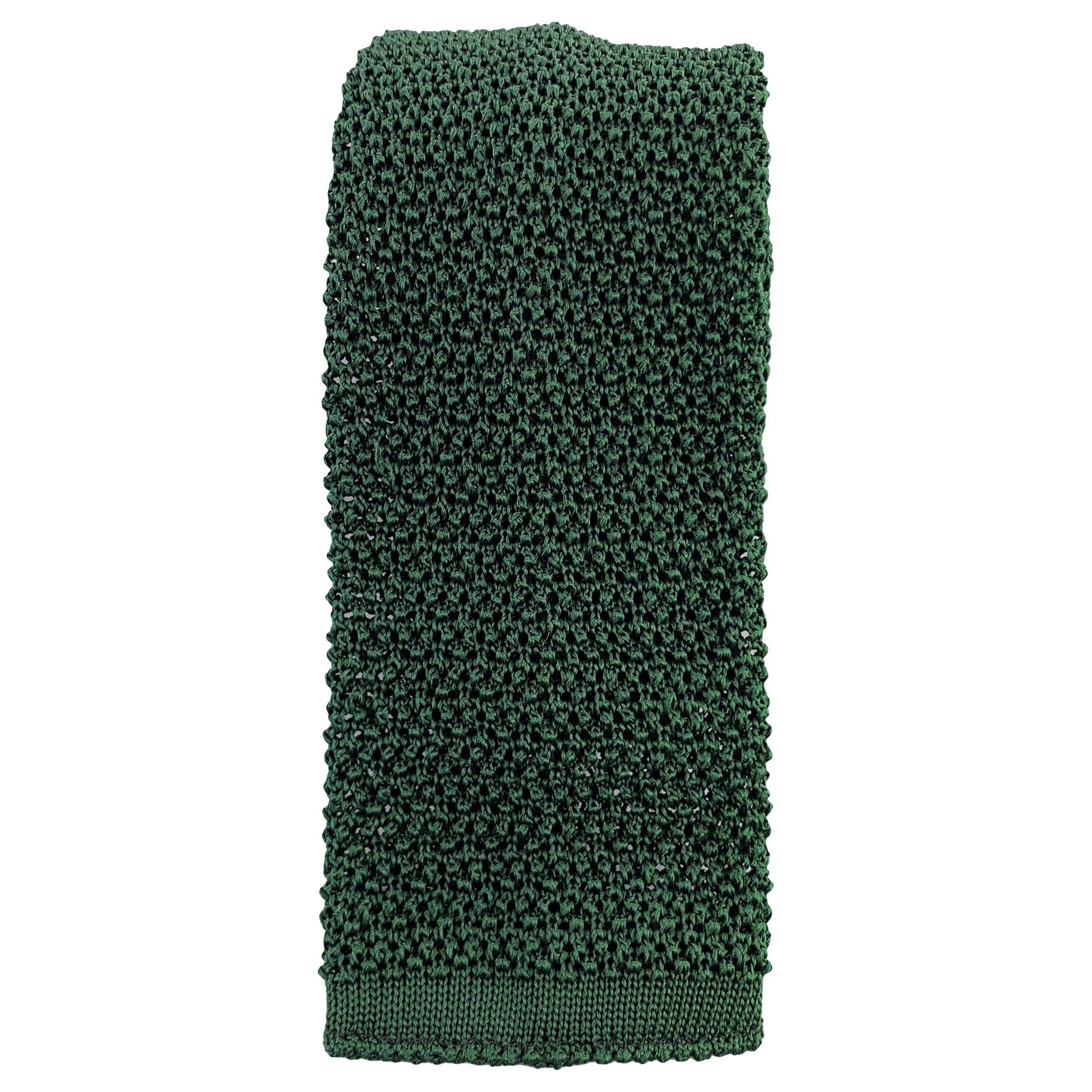 BUDD Forest Green Silk Textured Knit Tie