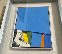 Budd Hopkins Modernist Hard Edged Abstract Expressionist Painting Collage 1966