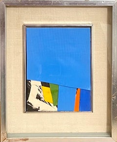 Budd Hopkins Modernist Hard Edged Abstract Expressionist Painting Collage 1966